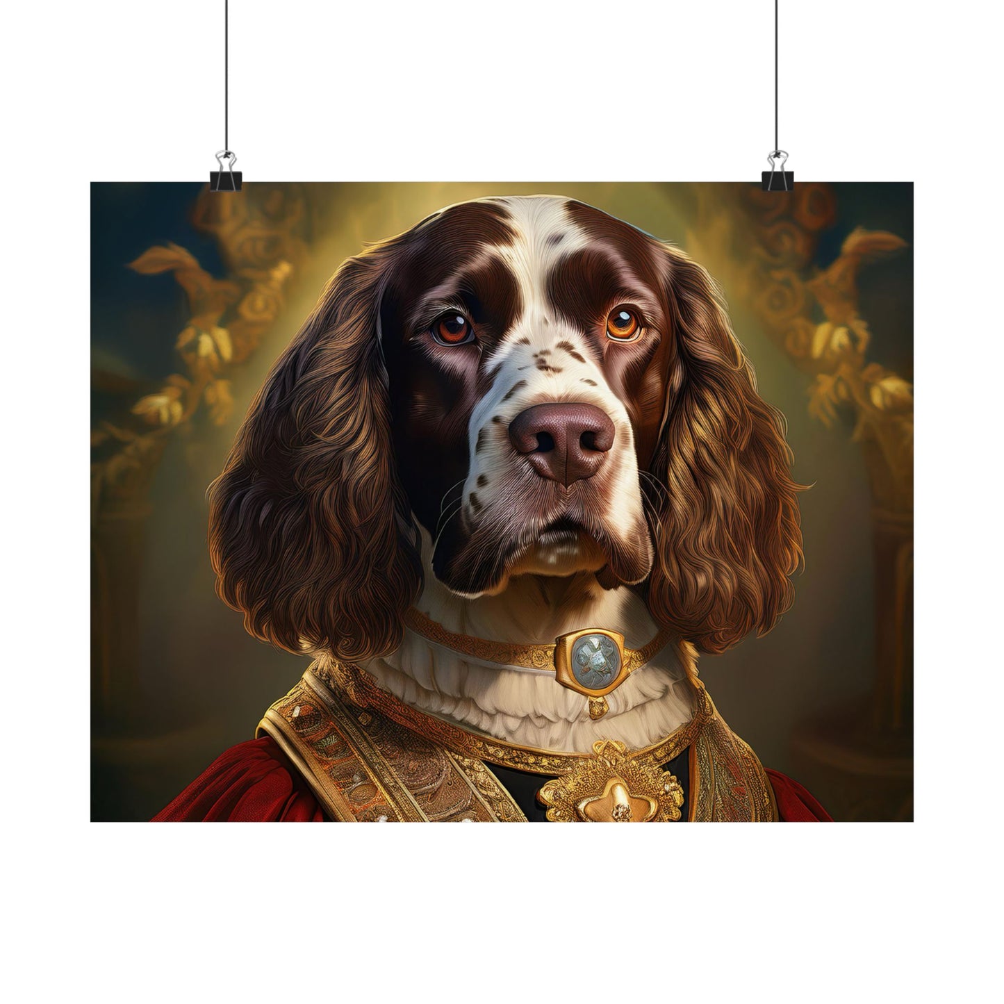 English Springer Spaniel Renaissance Dog Portrait Print, Wall Decor Gift, Dog Wall, wall prints, art prints
