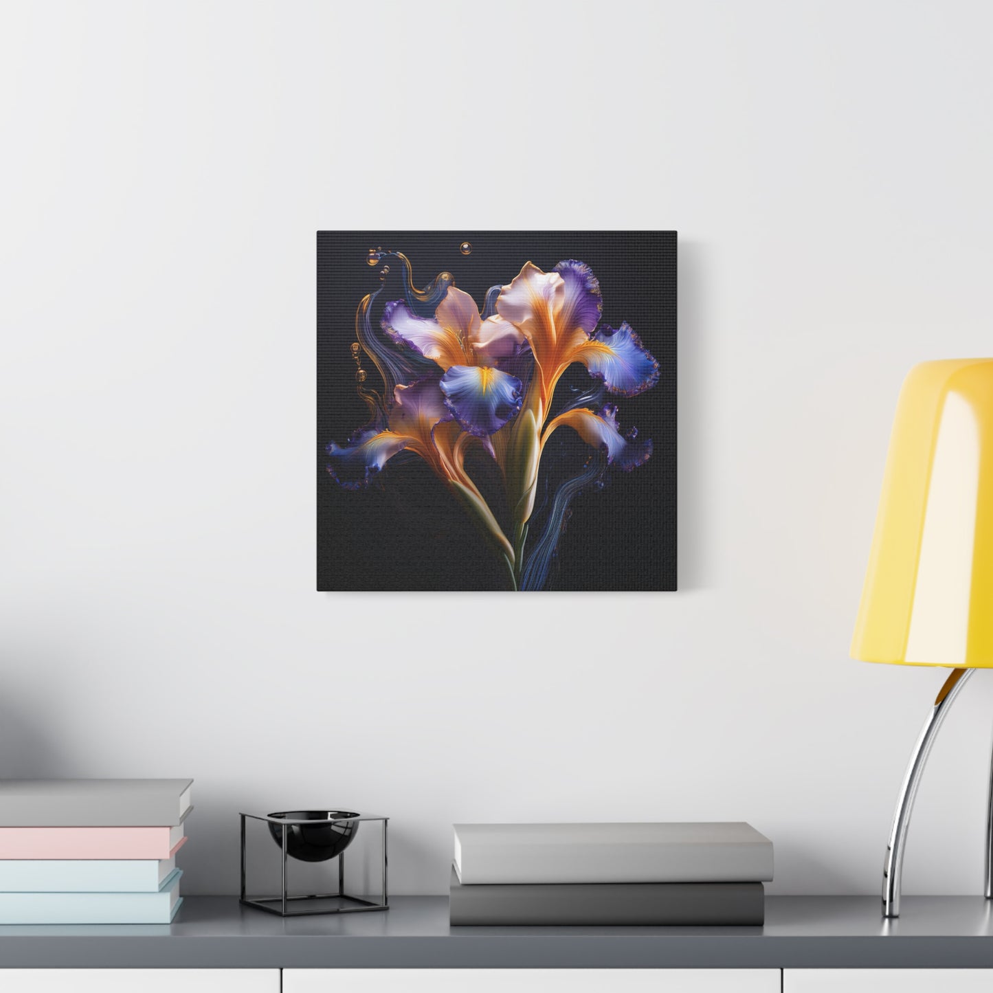 Abstract Iris Floral Square Framed Print, wall art, wall prints, art print