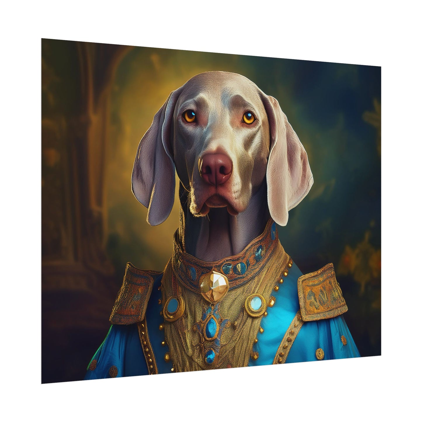 Weimaraner Renaissance Pet Portrait Print, wall print, wall art, Animal Lover Home Decor, Dog Wall Art