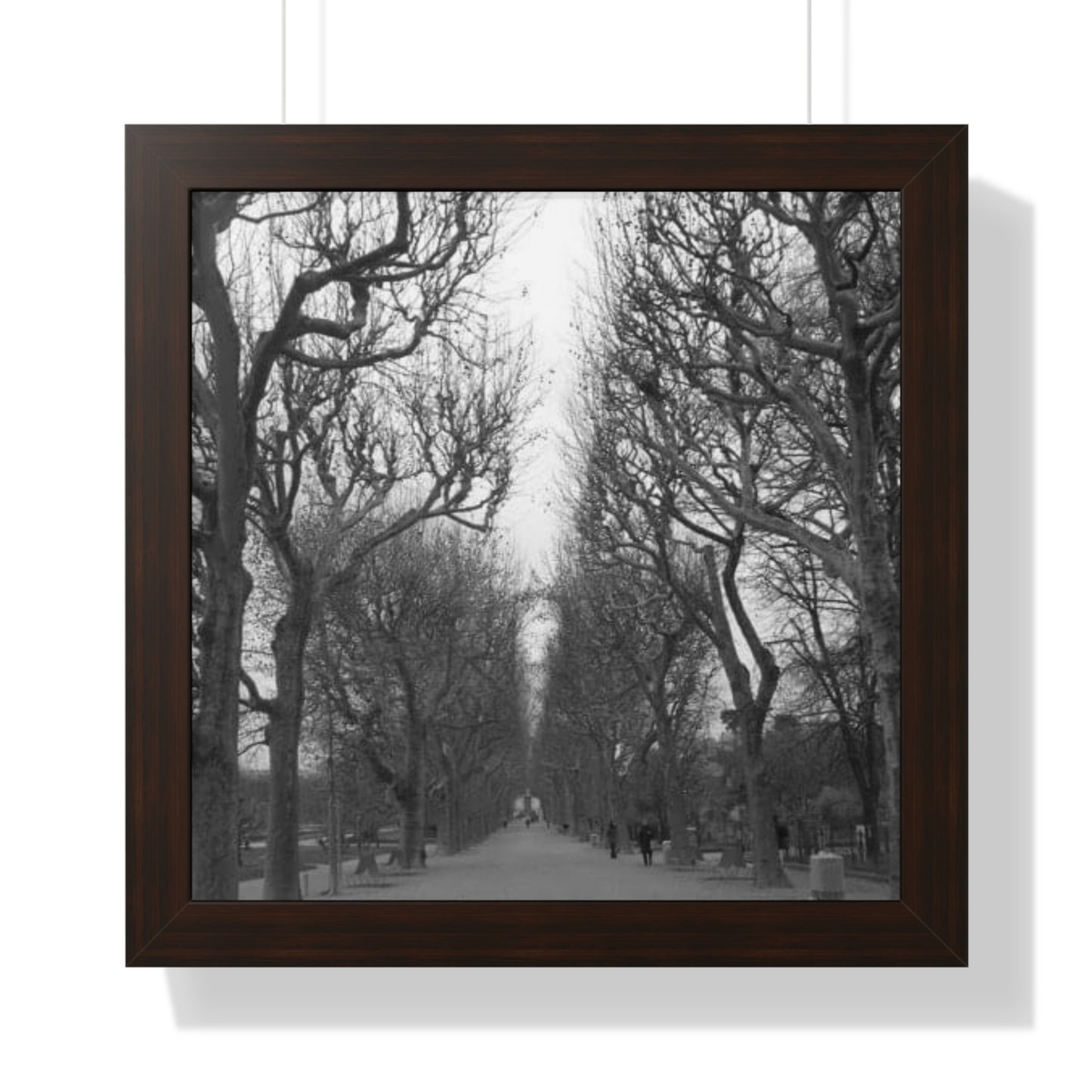 Paris Pathway Black and White Wall Art | Framed Canvas Print | Wall Print