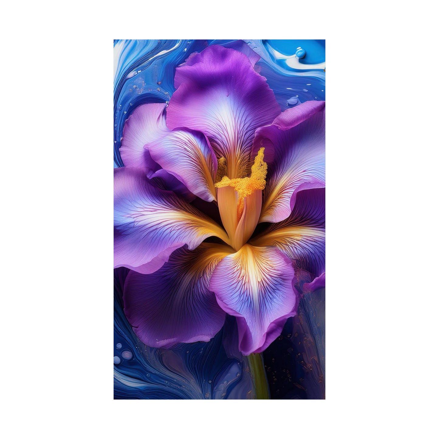 Abstract Floral Iris Wall Art Print | Style 4 | Wall Print | Botanical Wall Art
