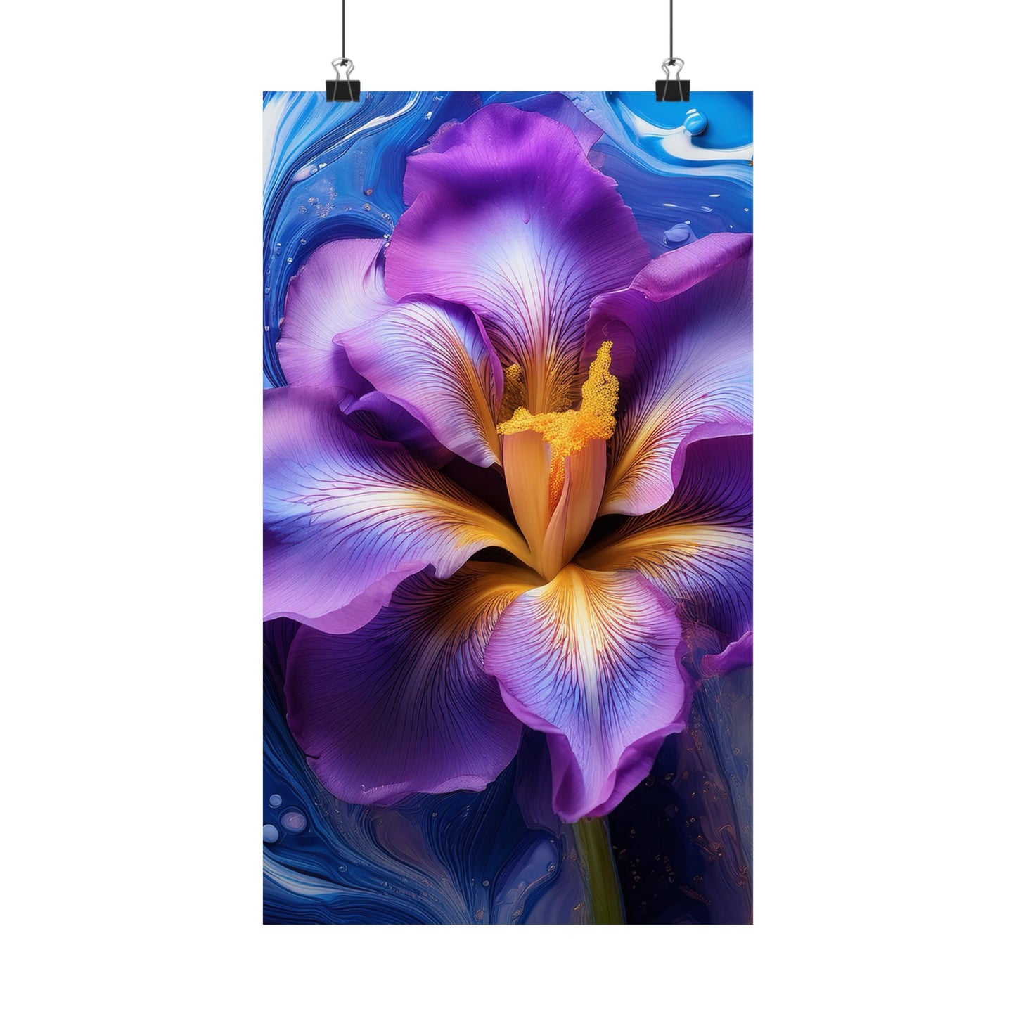 Abstract Floral Iris Wall Art Print | Style 4 | Wall Print | Botanical Wall Art