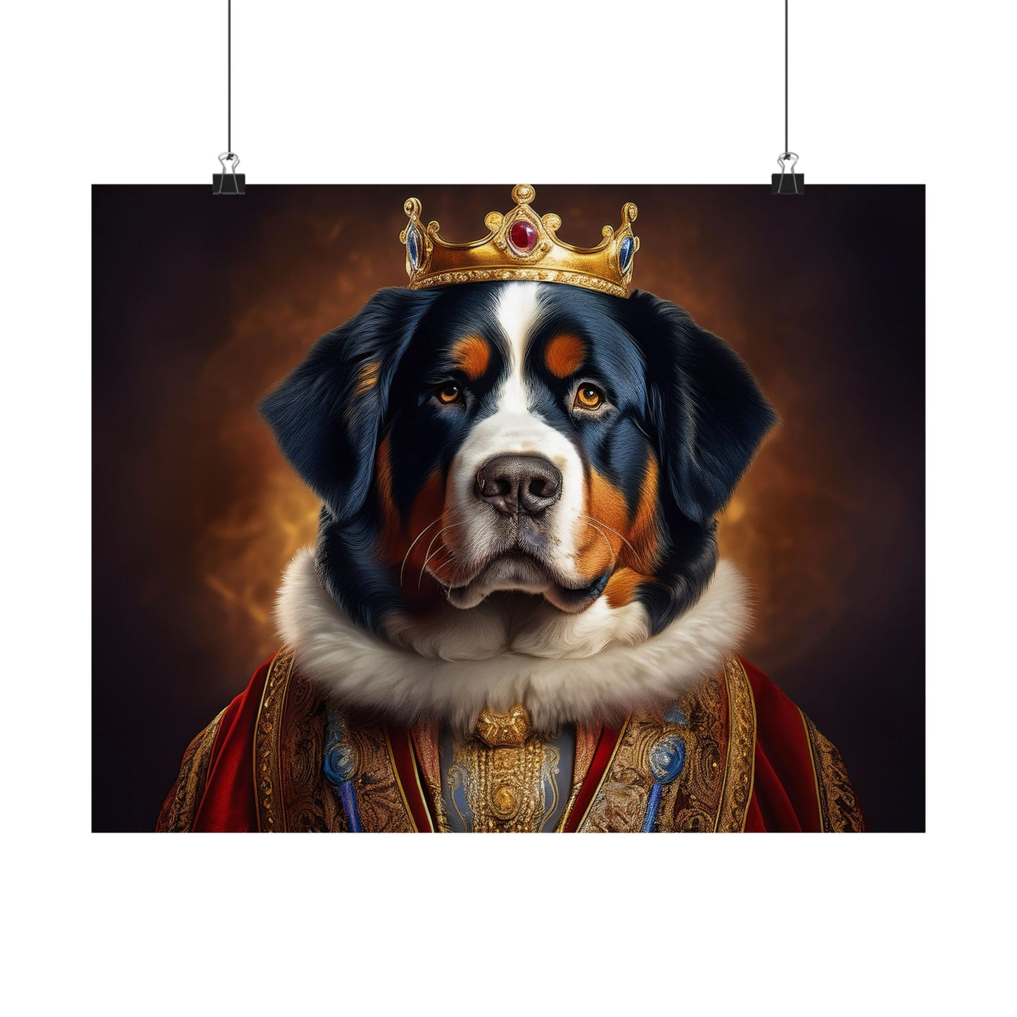 Bernese Mountain Dog Renaissance Pet Portrait Print, Art Print, Wall Art, Wall Prints, Dog Wall Art