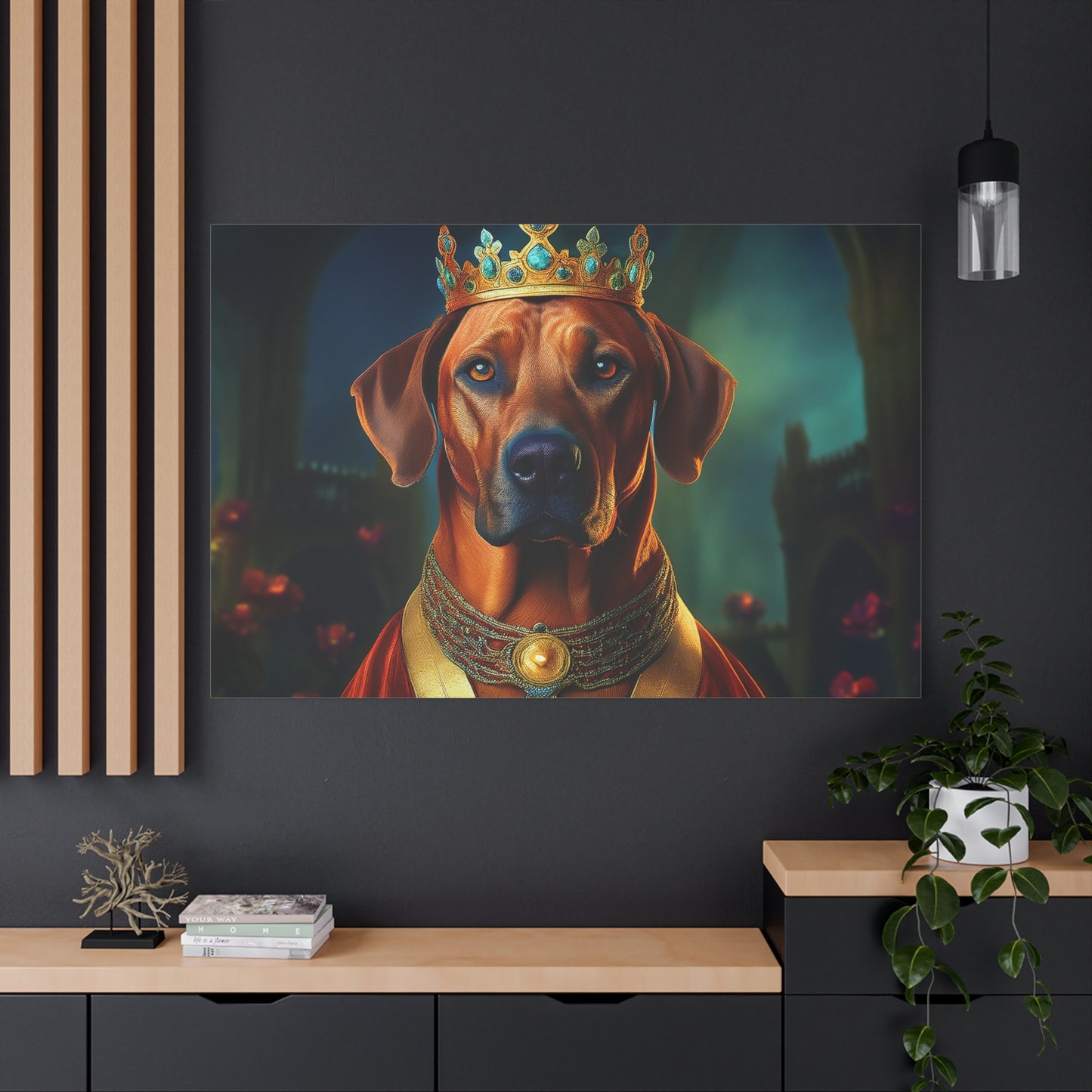Rhodesian Ridgeback Renaissance Pet Portrait on Canvas, wall art, wall print, dog portrait, dog art