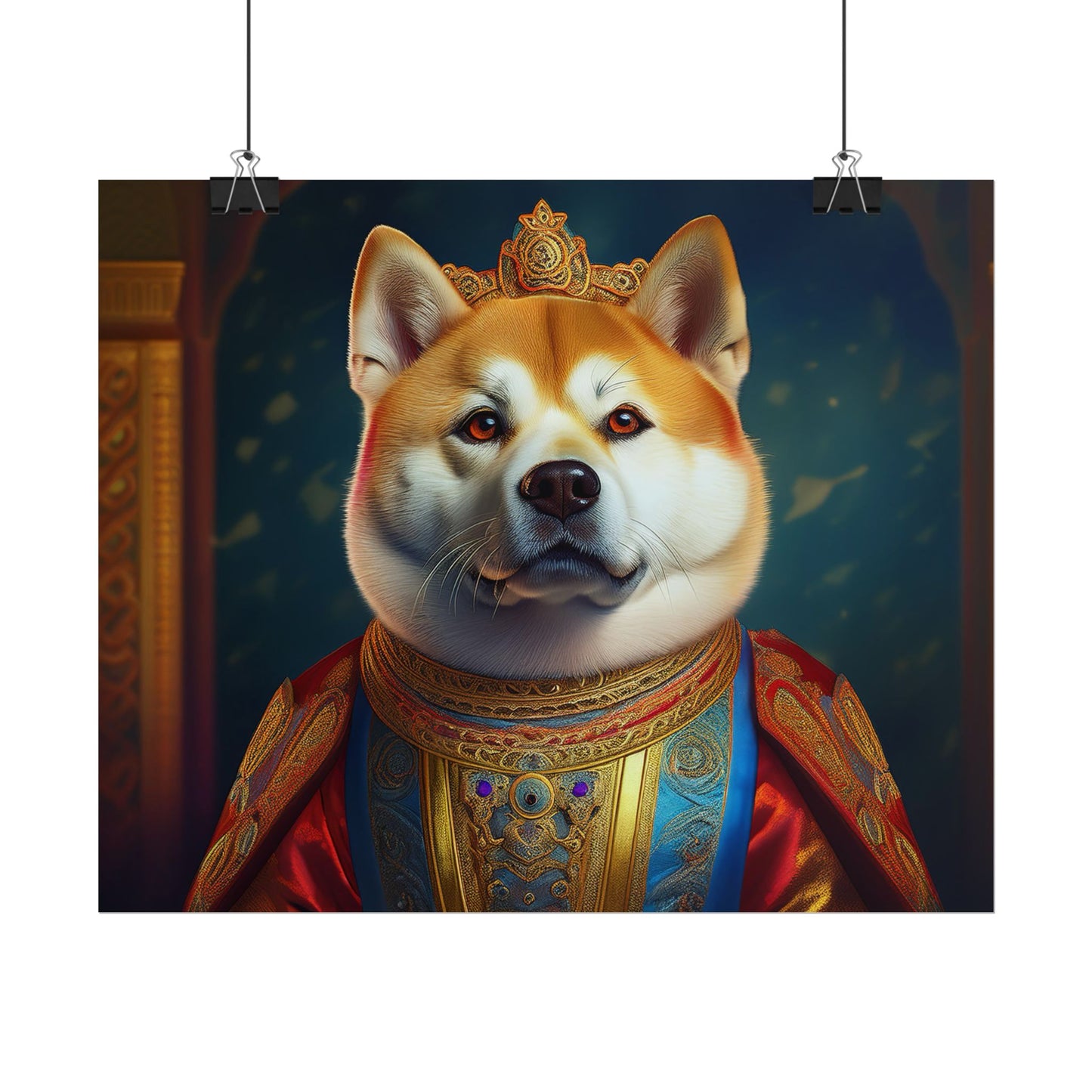 Shiba Dog Renaissance Portrait Print, Art Print, Wall Decor Gift, Animal Lover Home Decor, wall prints, wall art