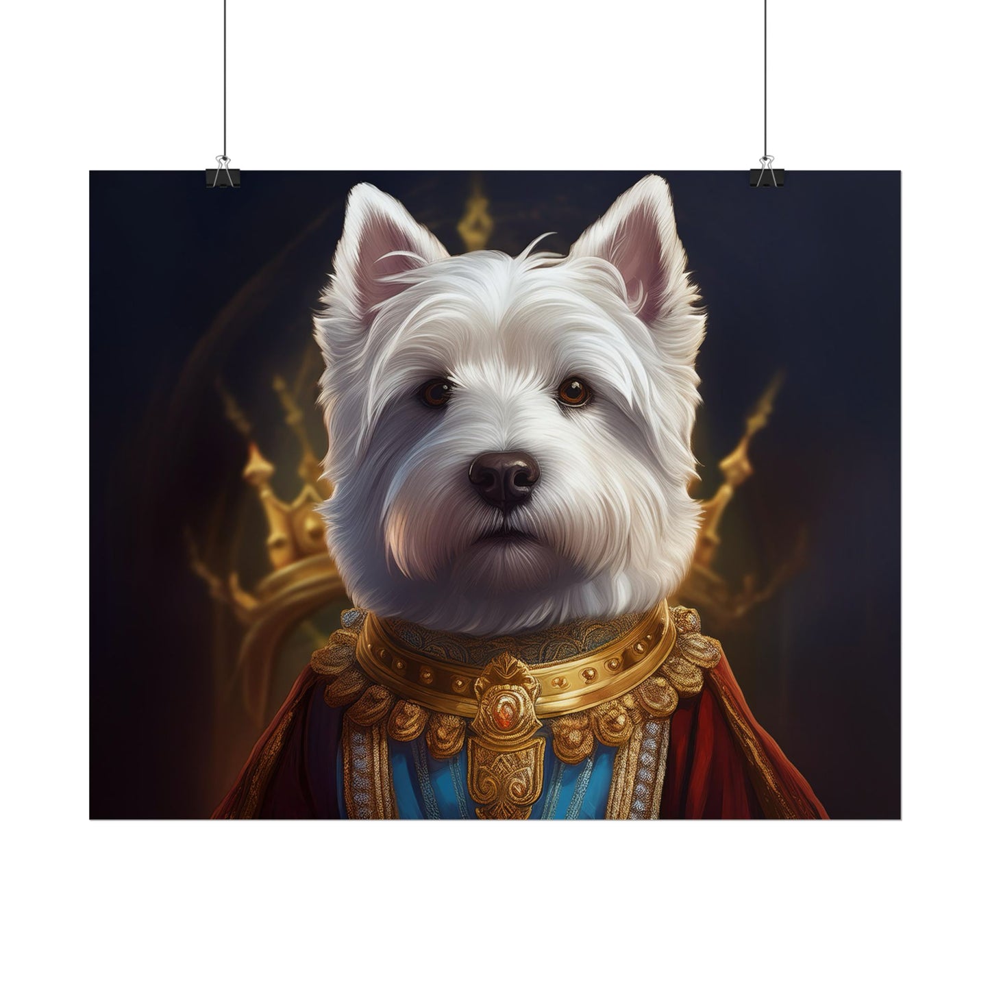 West Highland White Terrier Dog Renaissance Pet Portrait Print, West Highland White Terrier Art Print, Dog Wall Art, Wall Print, Wall Art