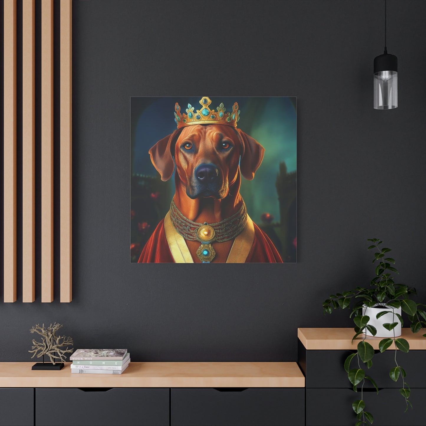 Rhodesian Ridgeback Renaissance Pet Portrait on Canvas, wall art, wall print, dog portrait, dog art