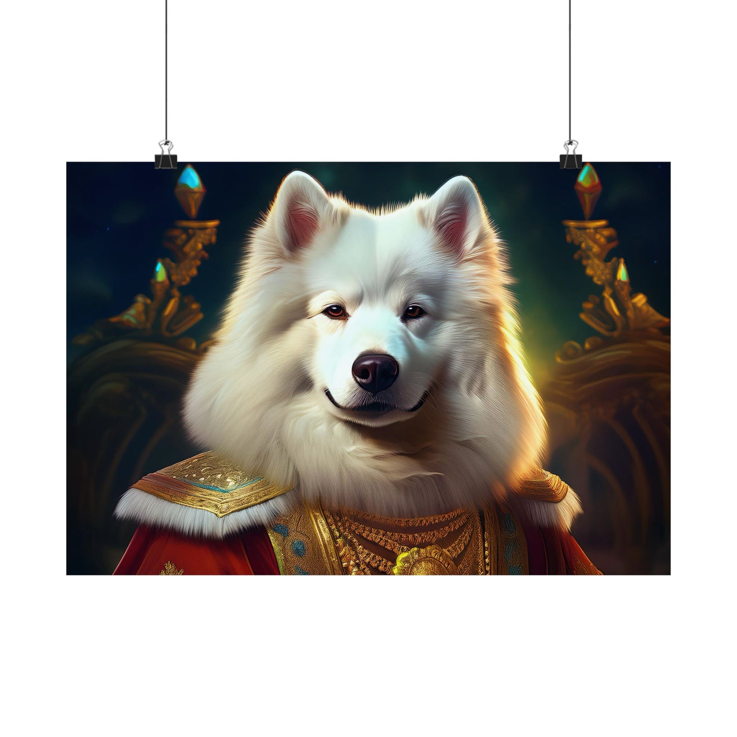 Samoyed Renaissance Pet Portrait Print, Dog Lover Wall Art, wall art, wall print