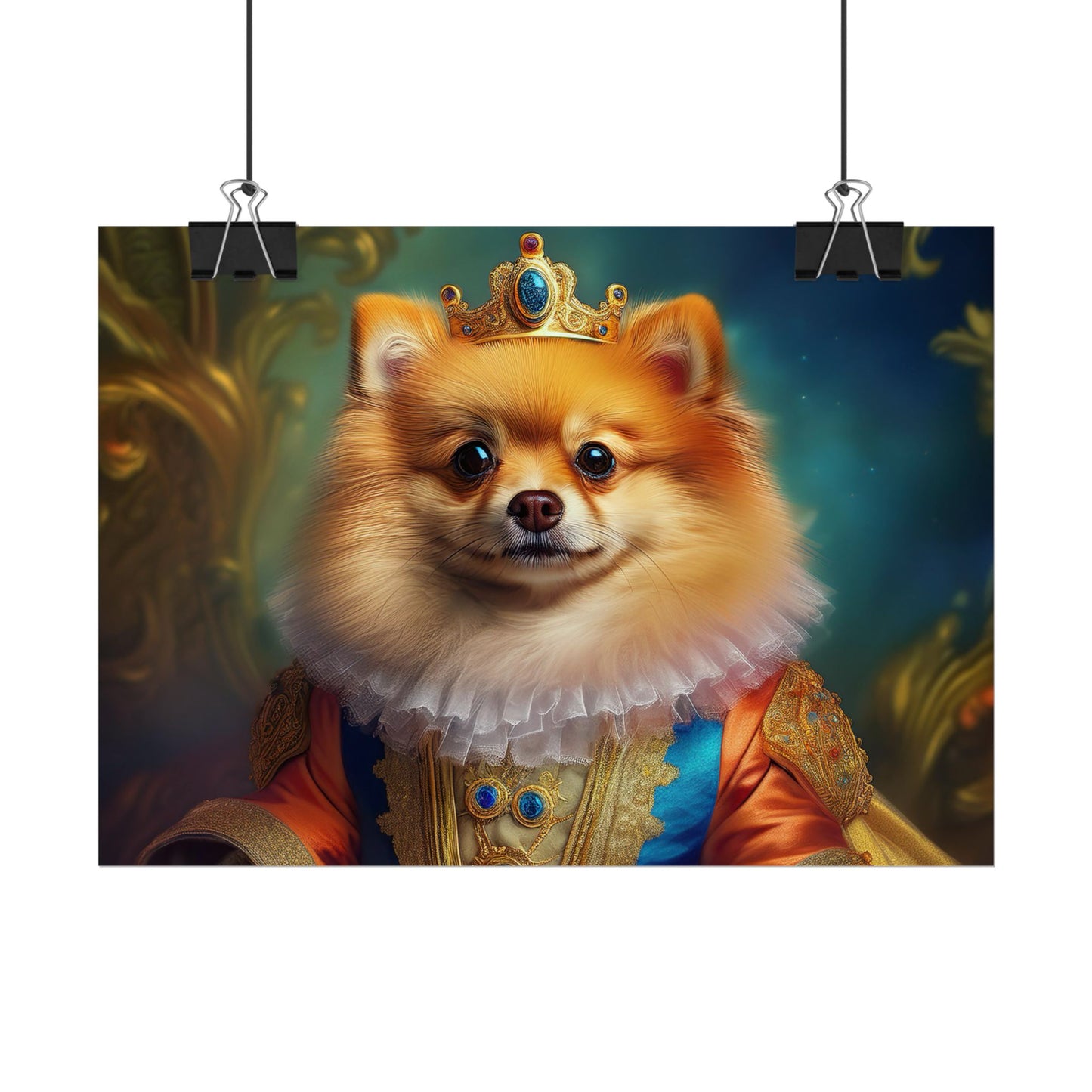 Pomeranian Renaissance Dog Portrait Art Print, Wall Decor Gift, Animal Lover Home Decor, Dog Wall Art