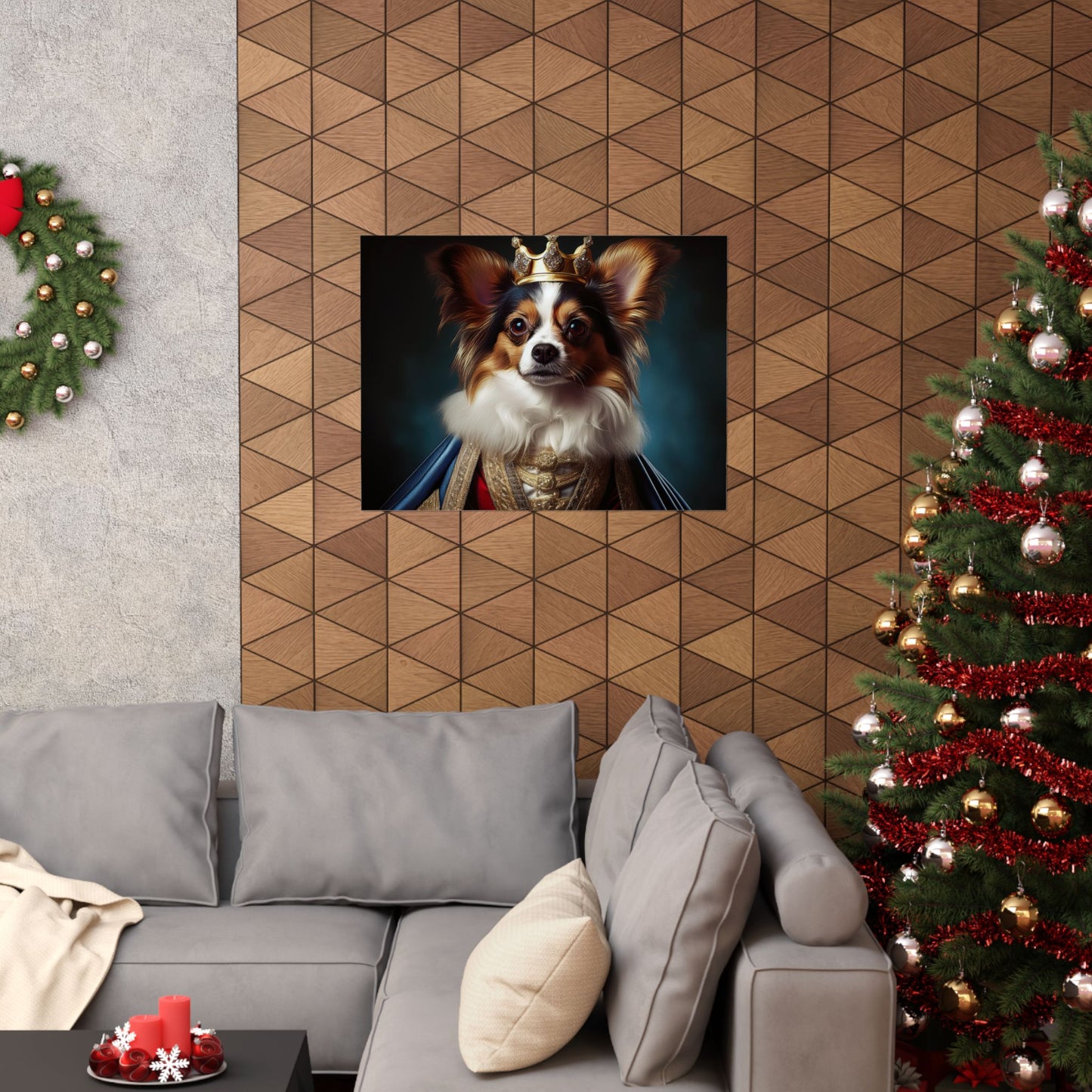 Papillon Renaissance Pet Portrait Print, Papillon Art Print, wall art, wall print