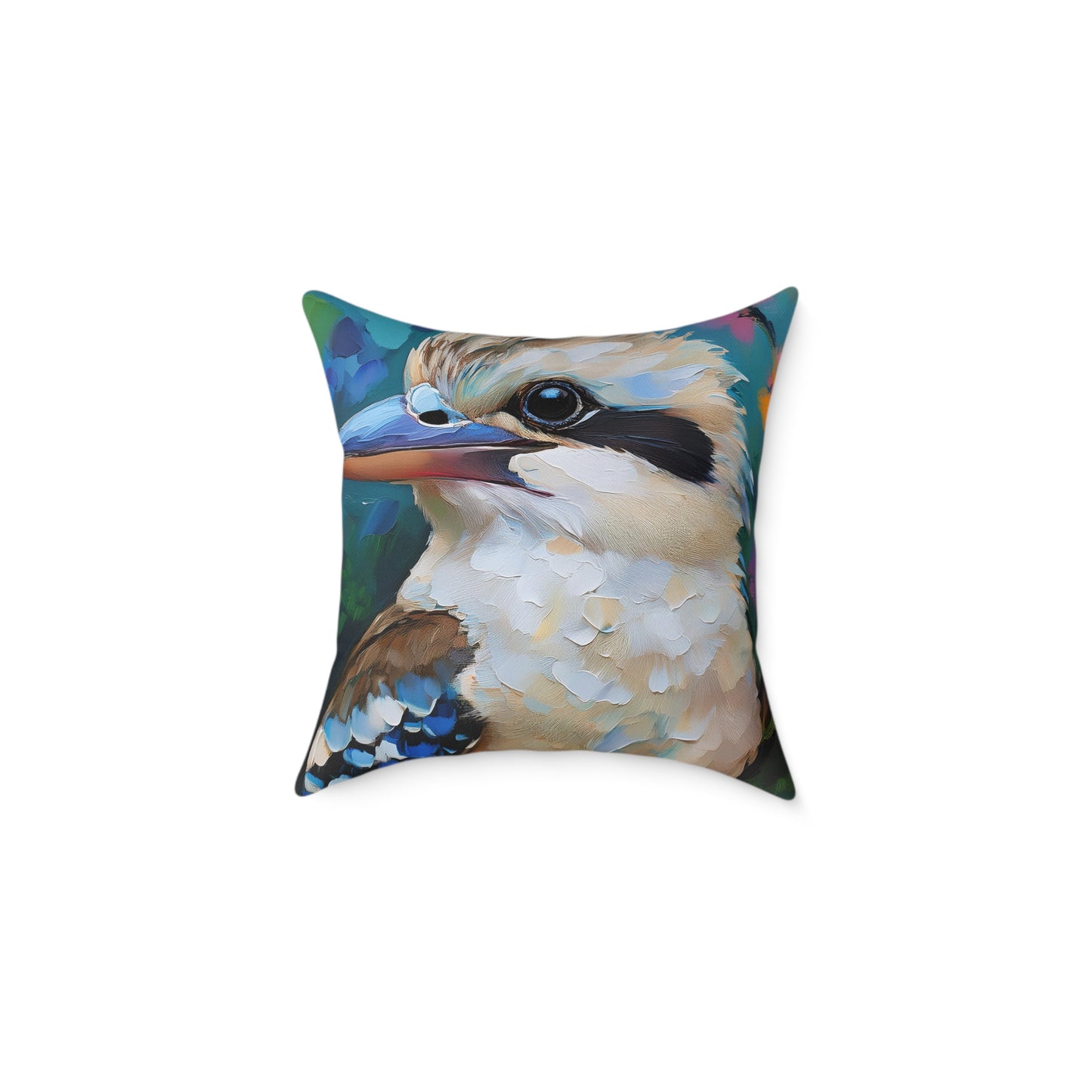 Vibrant Kookaburra Australian Bird Pillow, Decorative Throw Cushion, Bird Lover Gift, Boho Home Decor, Nature-Inspired Accent Pillow
