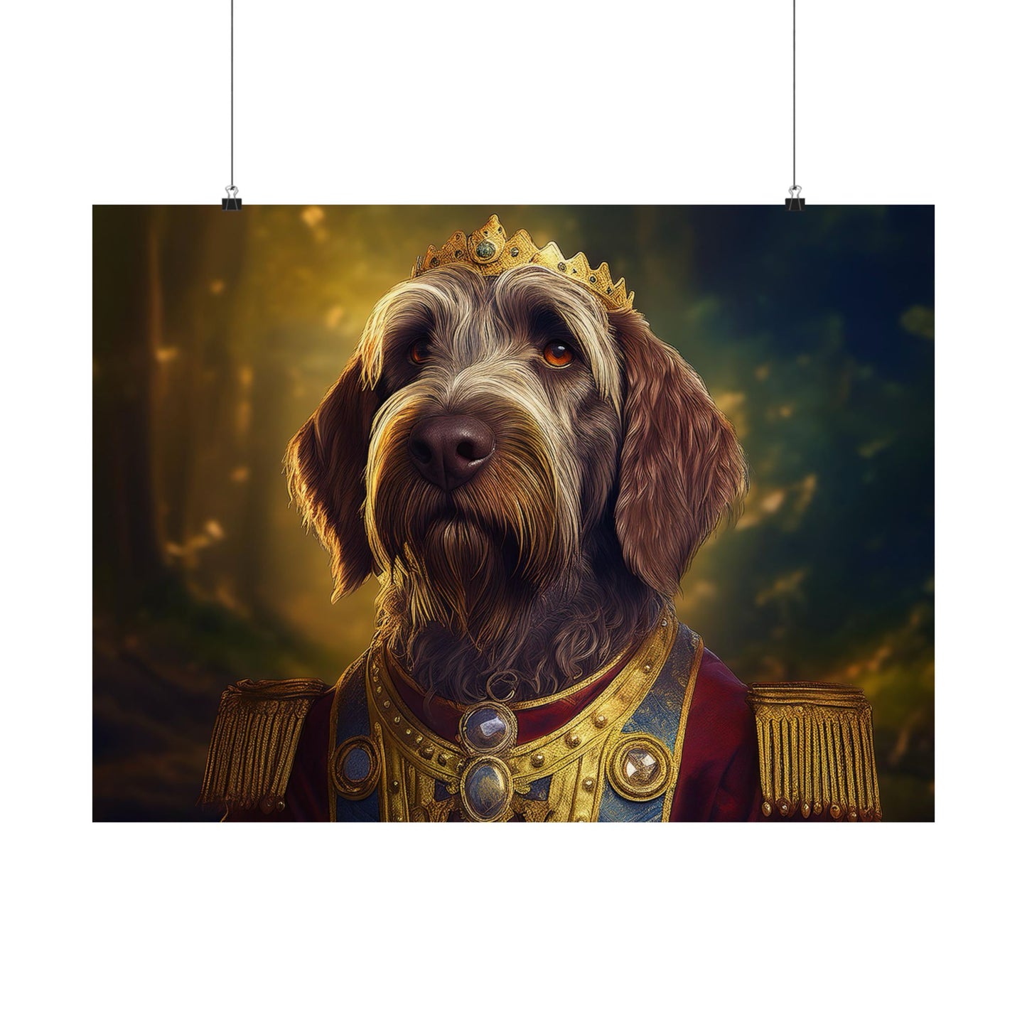 Wirehaired Pointing Griffon Renaissance Pet Portrait Print, Dog Lover Wall Art, Animal Artwork, Canine Decor, Dog Memorial Gift