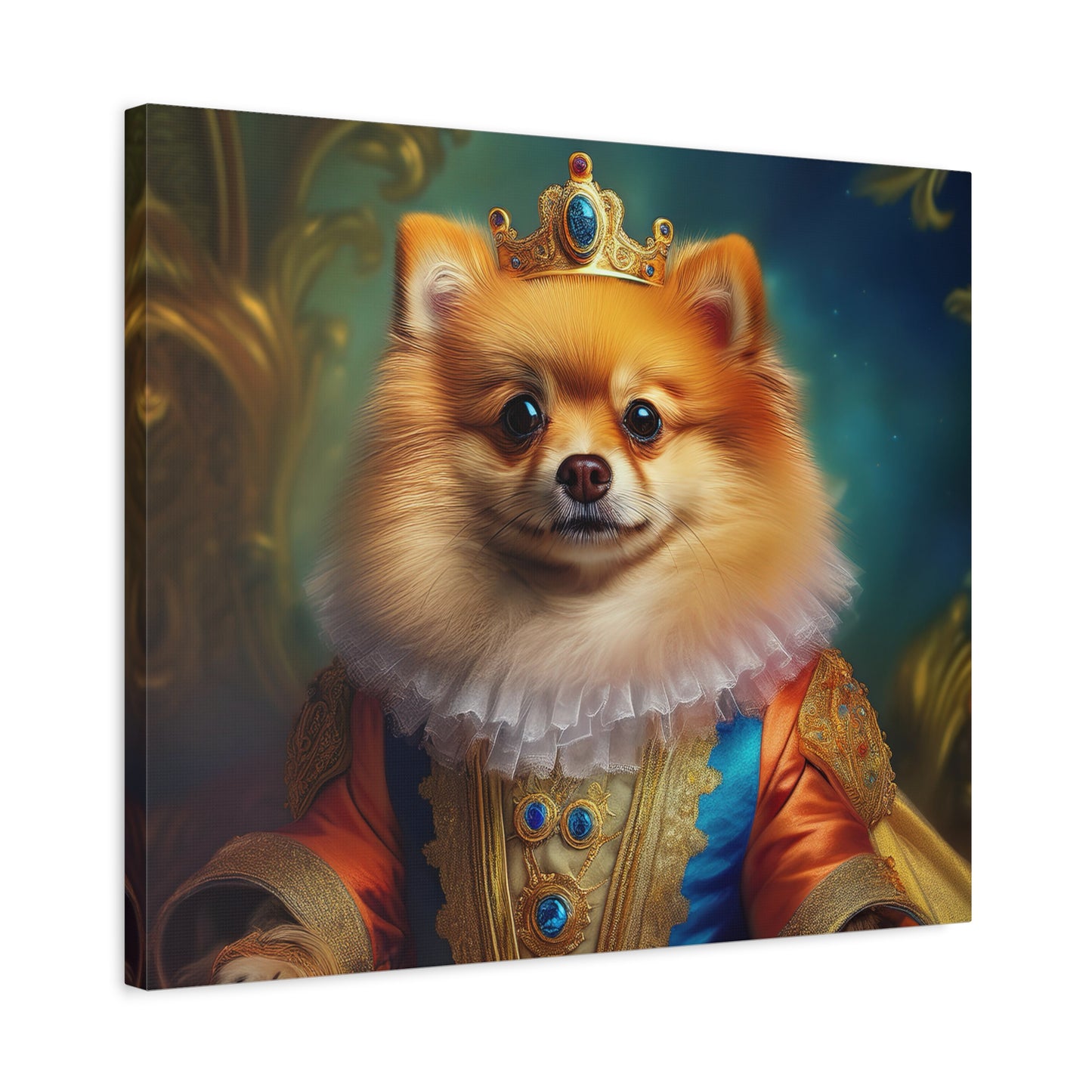 Pomeranian Renaissance Pet Portrait - Canvas - dog art, dog portait, wall art, wall print