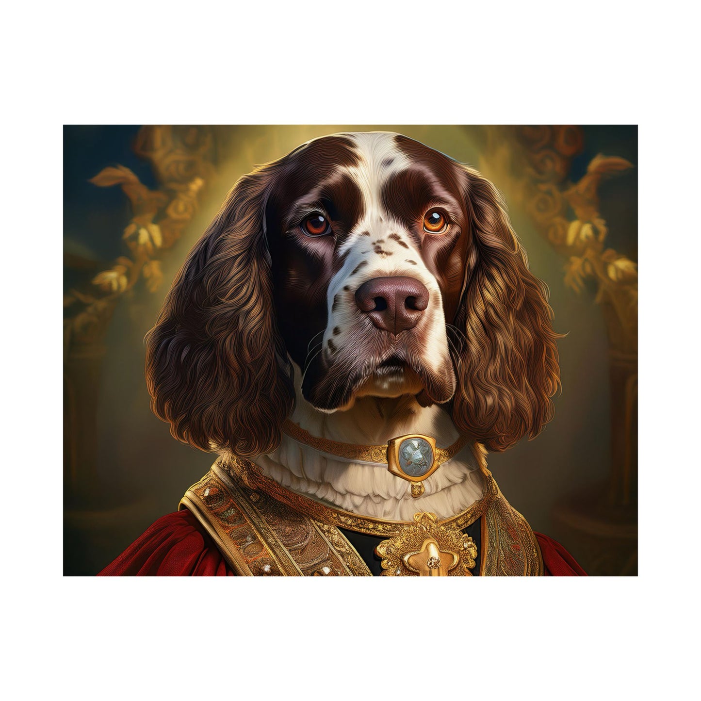 English Springer Spaniel Renaissance Dog Portrait Print, Wall Decor Gift, Dog Wall, wall prints, art prints