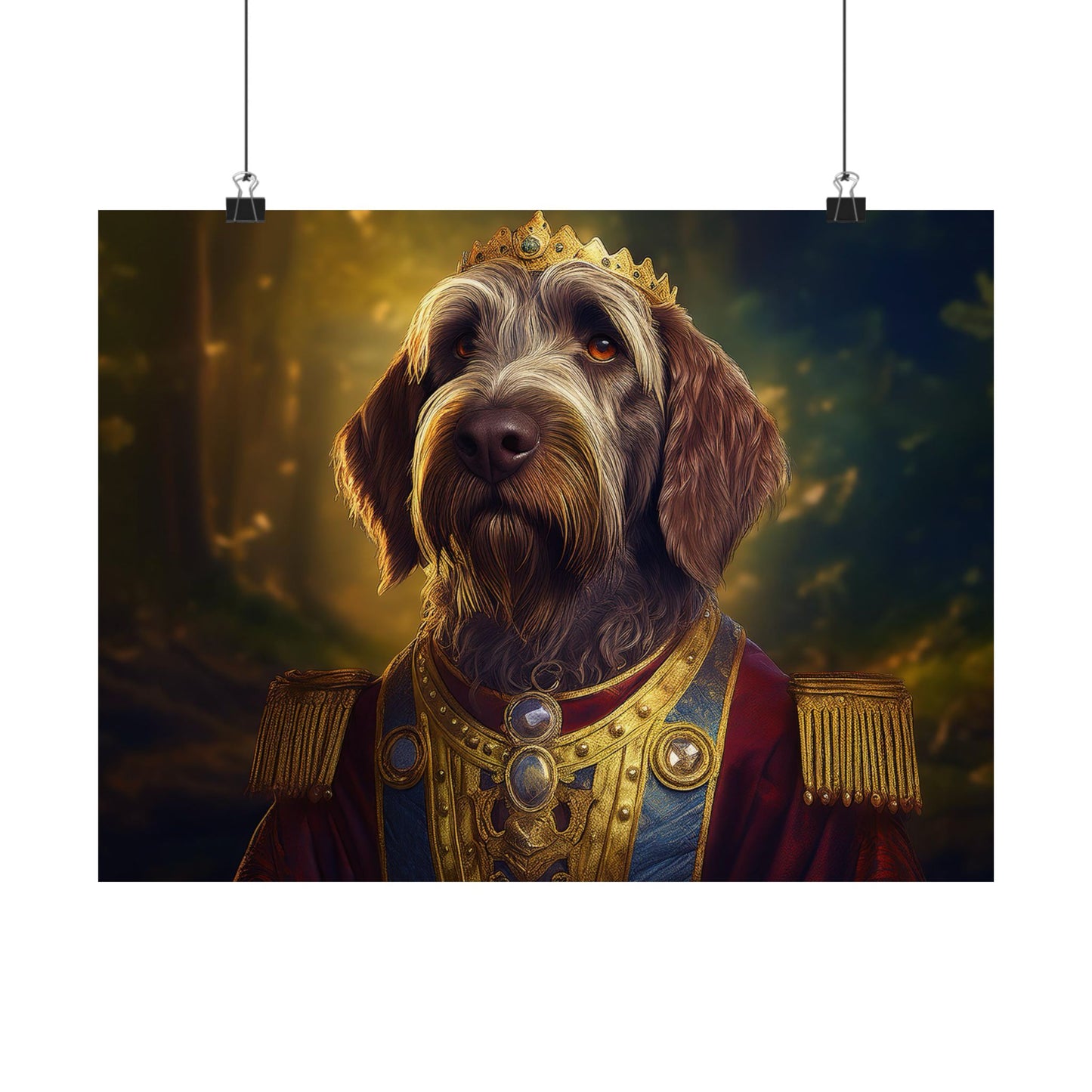 Wirehaired Pointing Griffon Renaissance Pet Portrait Print, Dog Lover Wall Art, Animal Artwork, Canine Decor, Dog Memorial Gift