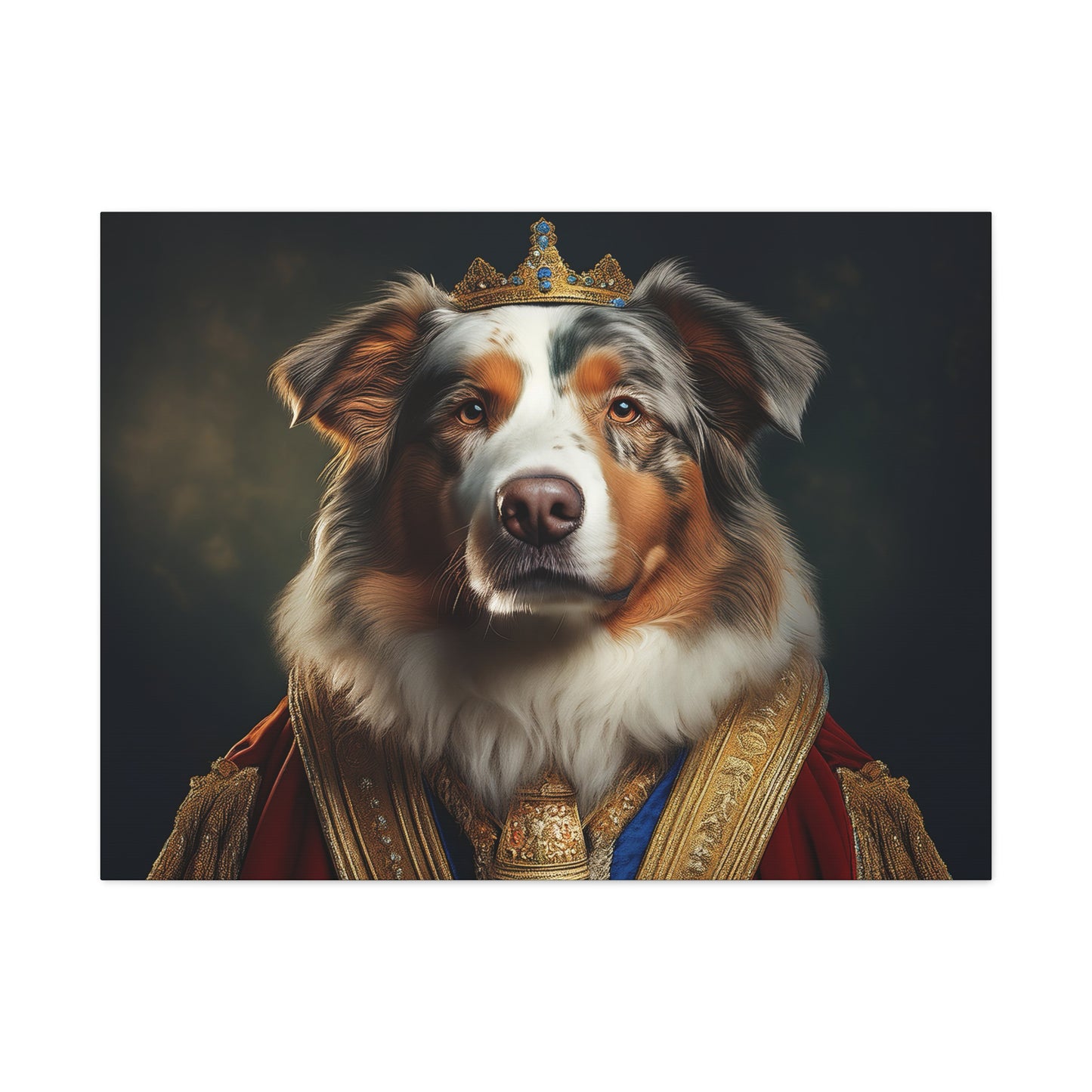 Australian Shepherd Pet Portrait Renaissance - Canvas, wall art, wall print, dog art, dog print