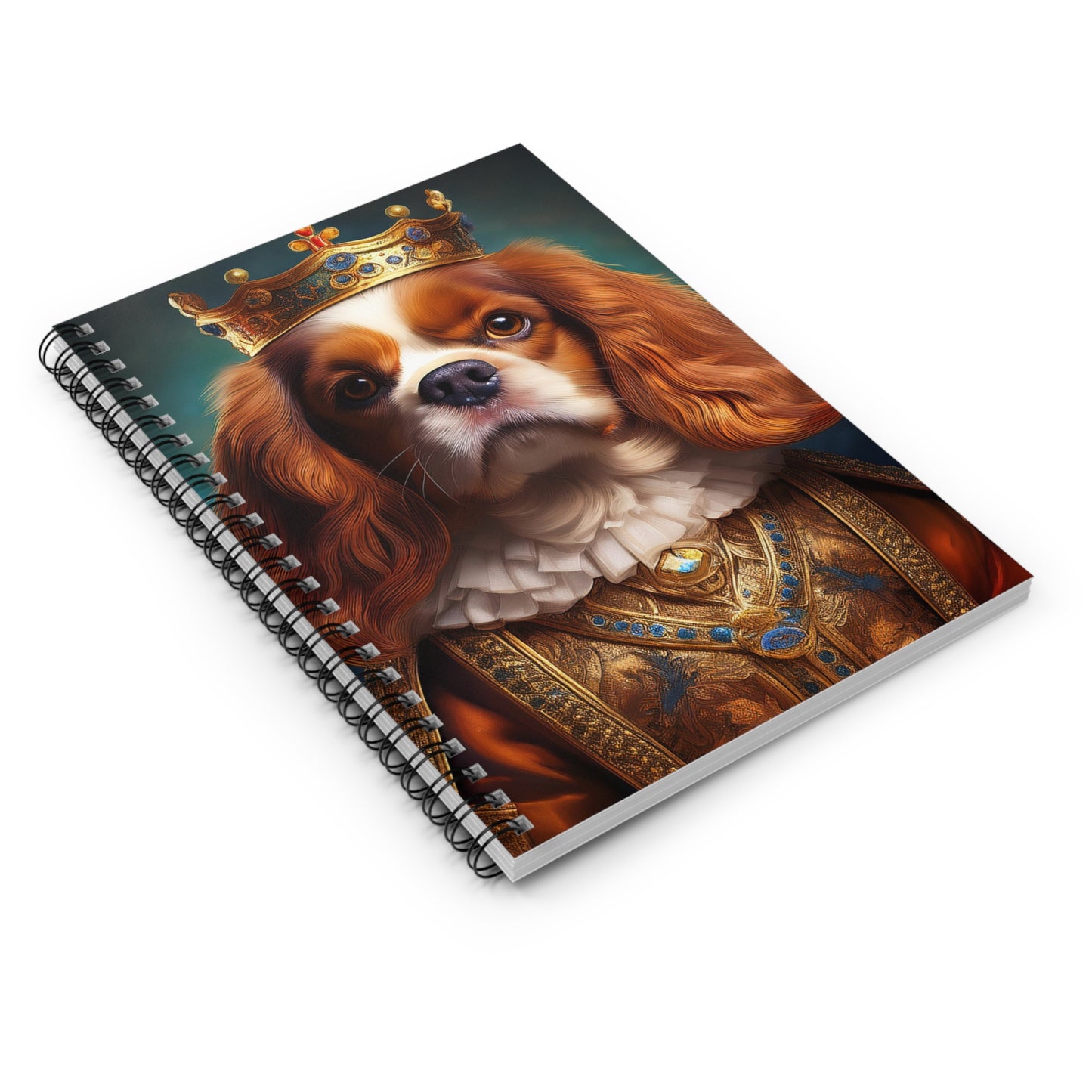 Cavalier King Charles Spaniel Renaissance Pet Portrait Spiral Notebook, pet art, dog art, journal, dog portrait
