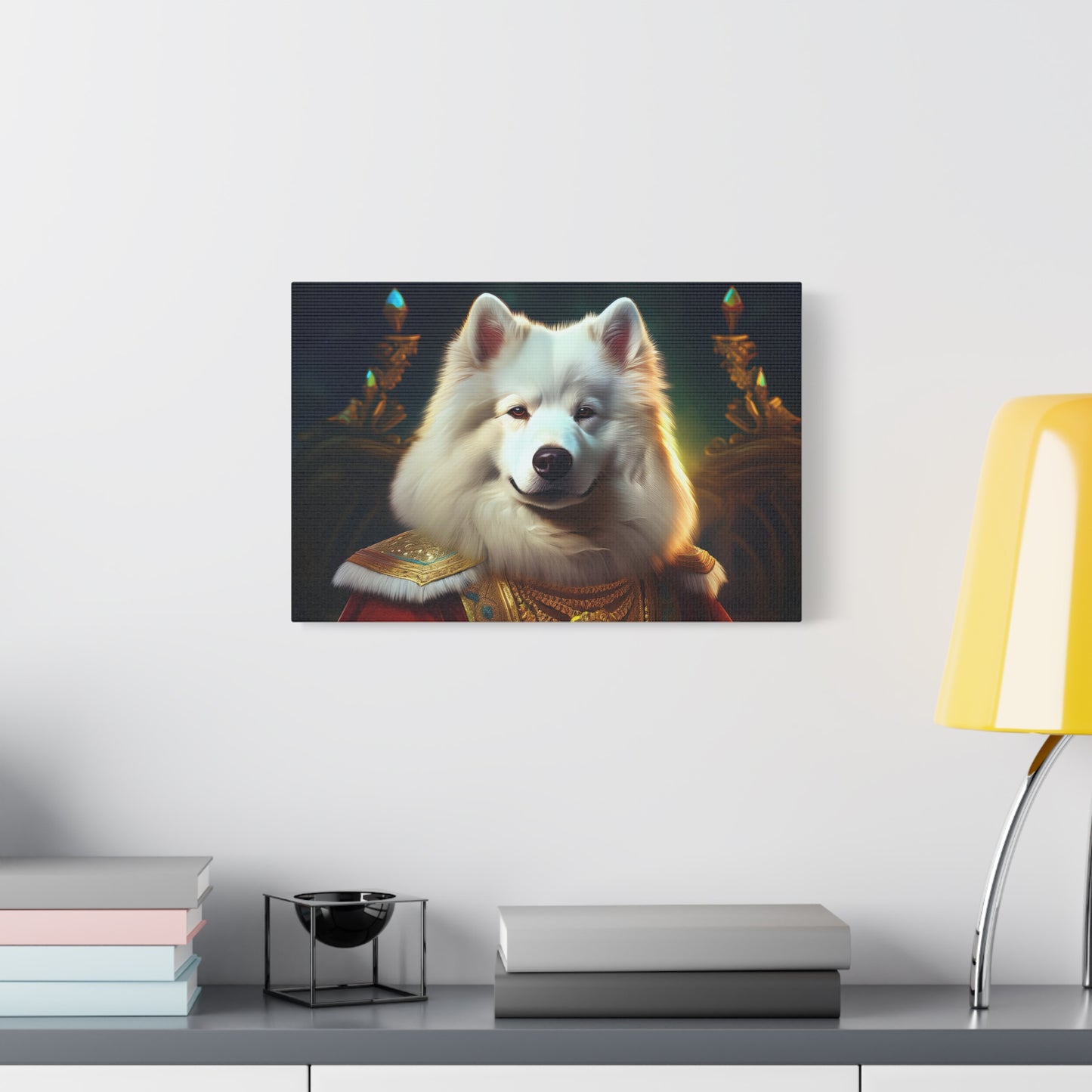 Samoyed Renaissance Pet Portrait on Canvas, wall art, wall print, dog portrait, dog art