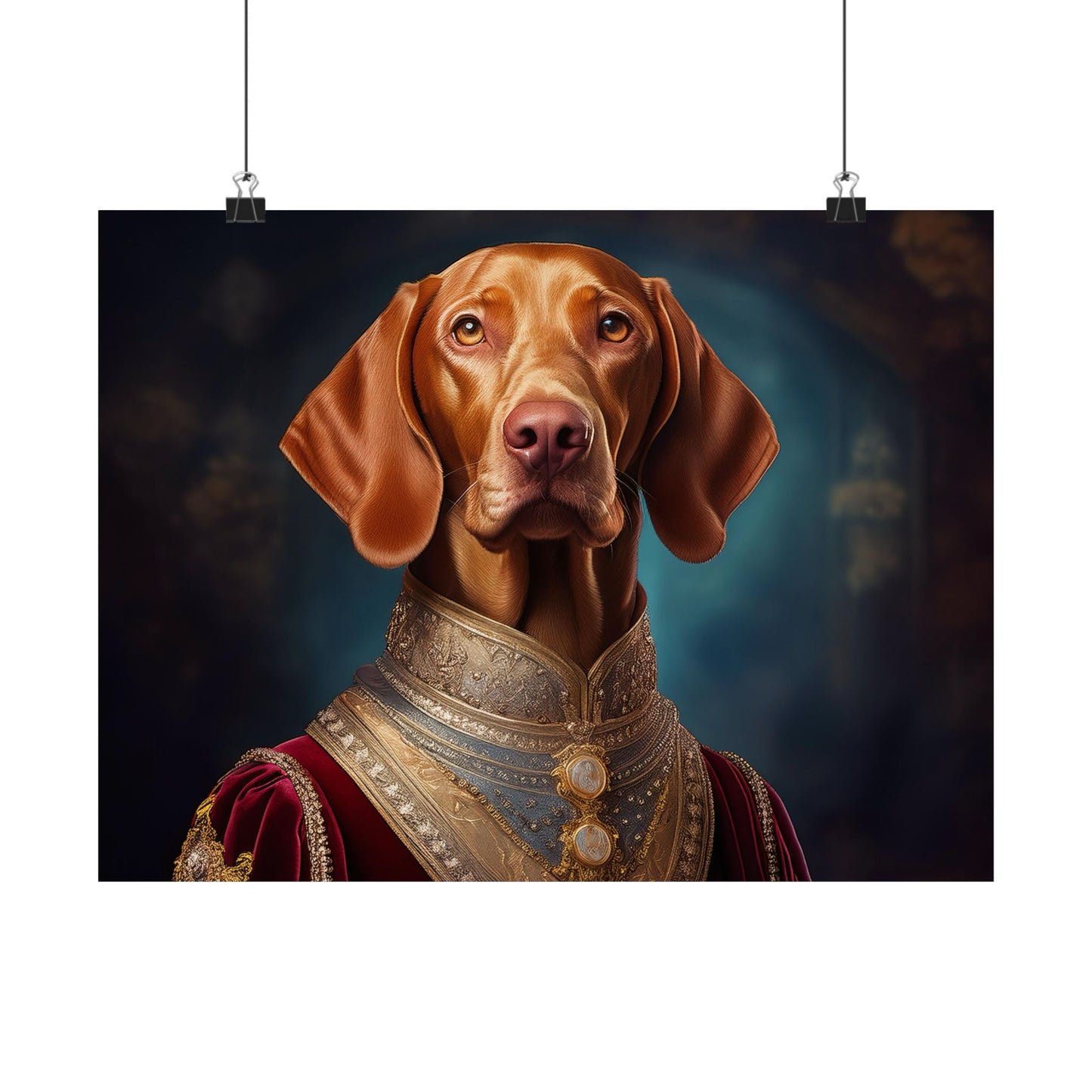 Vizsla Renaissance Pet Portrait Print, Art Print, Wall Decor, Animal Print, Dog Wall Art, Wall print, wall art, dog art