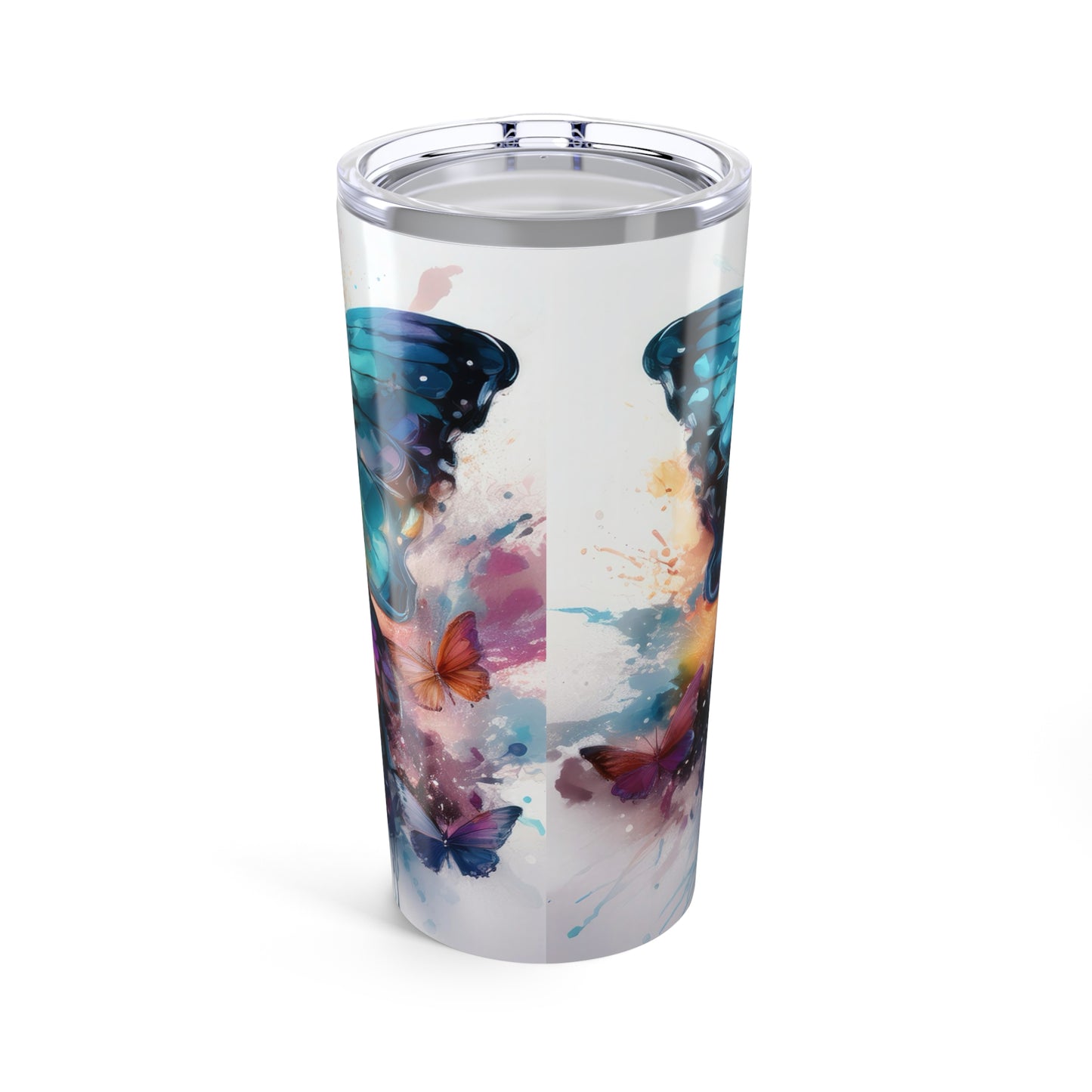 Butterfly Alcohol Ink Teal Purple Tumbler | Travel Mug