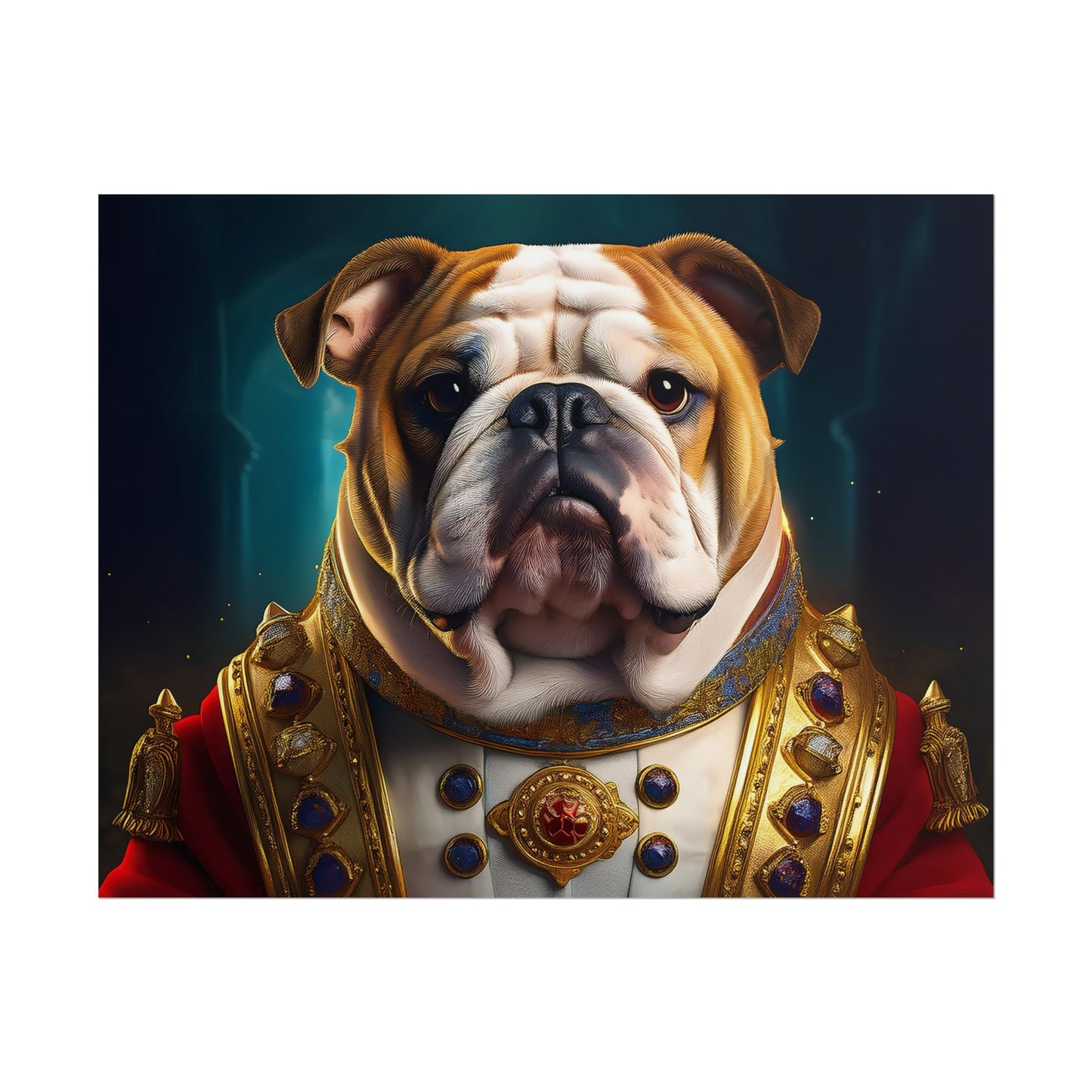 English Bulldog Renaissance Dog Pet Portrait Print | Wall Art | Wall Print