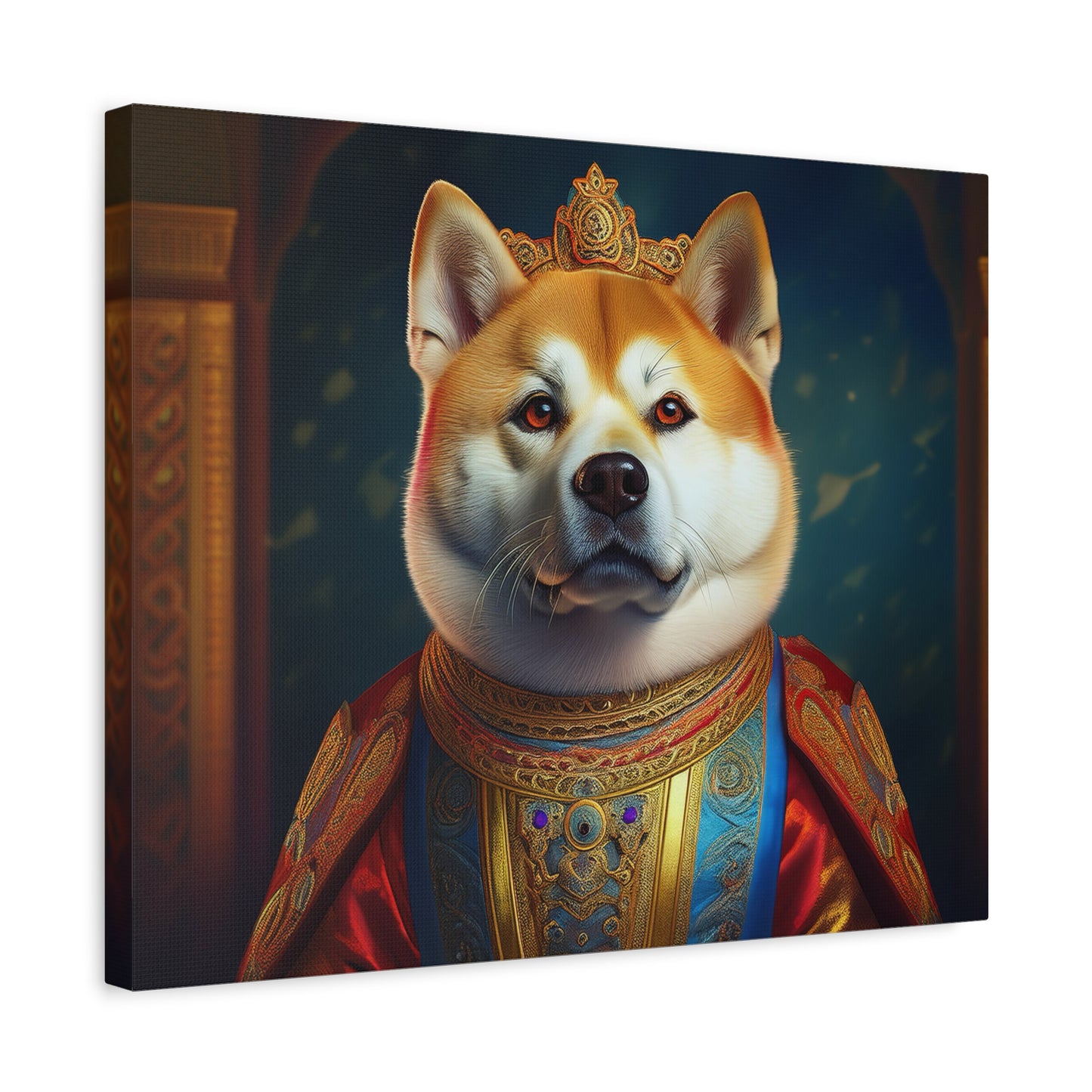 Shiba Renaissance Pet Portrait on Canvas, wall art, wall print, dog portrait, dog art
