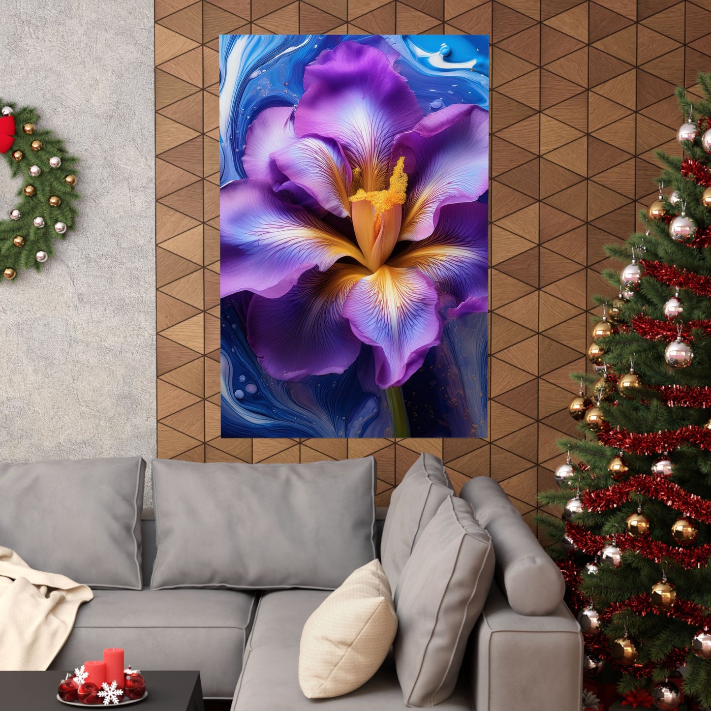 Abstract Floral Iris Wall Art Print | Style 4 | Wall Print | Botanical Wall Art