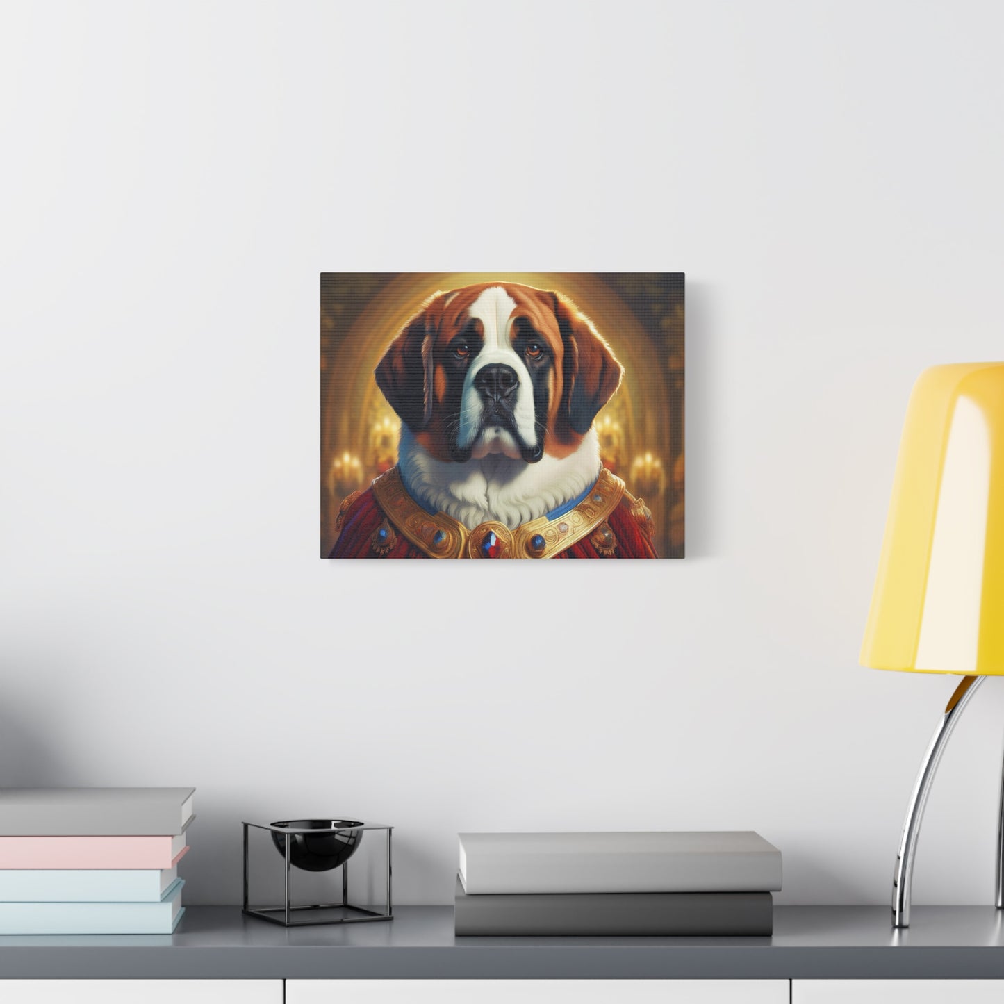 Regal Saint Bernard Renaissance Dog Portrait Canvas Art, Dog Lover Wall Décor, Pet Portrait, Home Decoration, Gift for Pet Owners, Animal Art