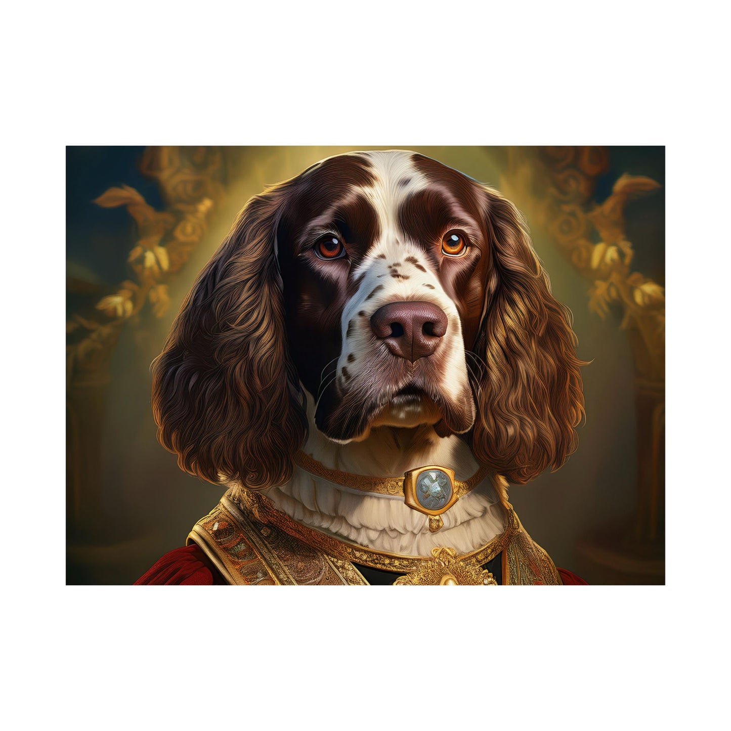 English Springer Spaniel Renaissance Dog Portrait Print, Wall Decor Gift, Dog Wall, wall prints, art prints