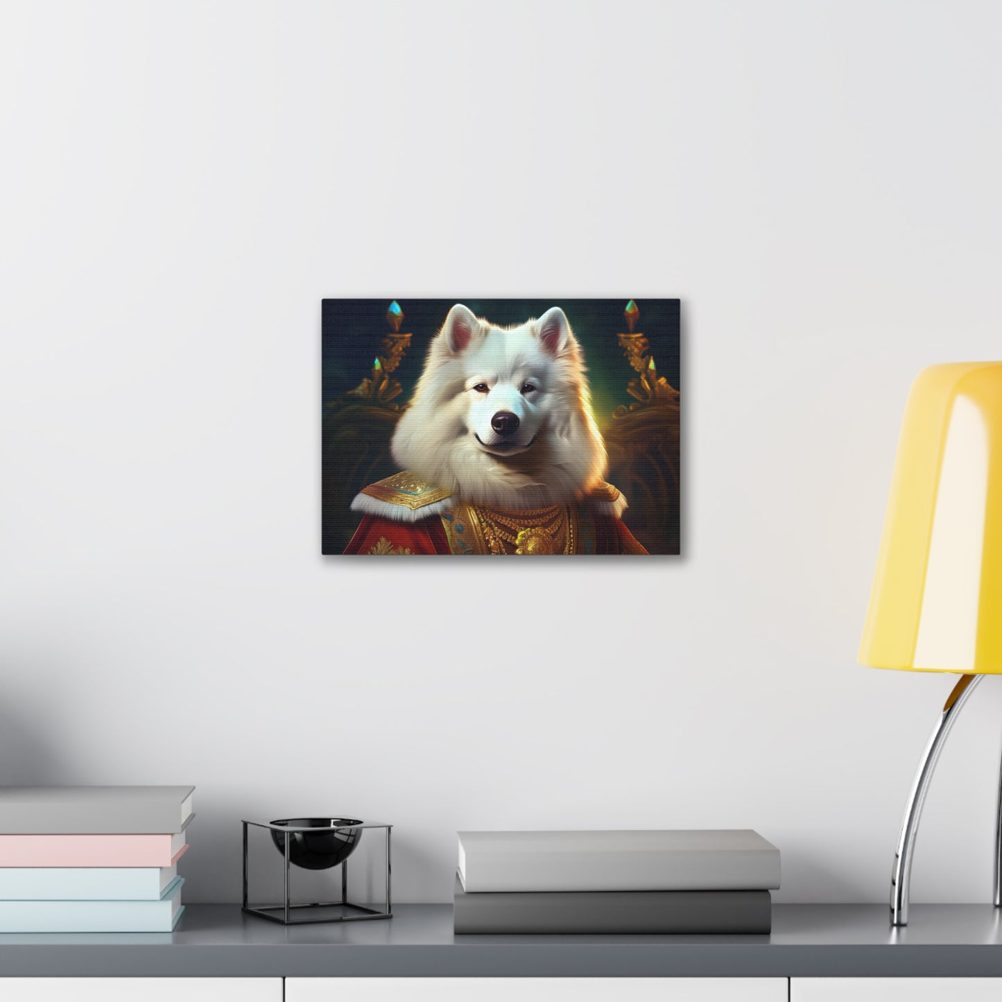 Regal Samoyed Canvas Art, Pet Wall Decor, Dog Portrait, Unique Home Decor, Animal Lover Gift, Noble Canine Wall Art