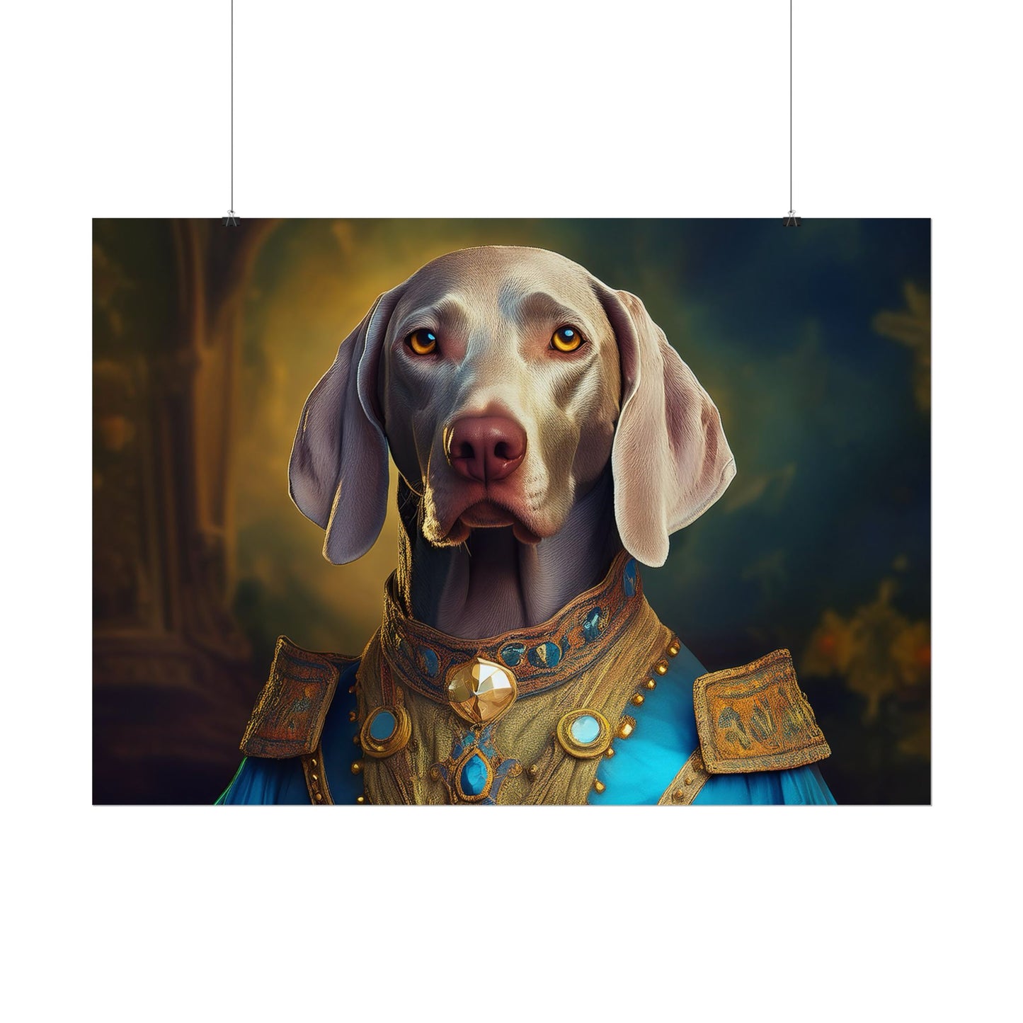 Weimaraner Renaissance Pet Portrait Print, wall print, wall art, Animal Lover Home Decor, Dog Wall Art