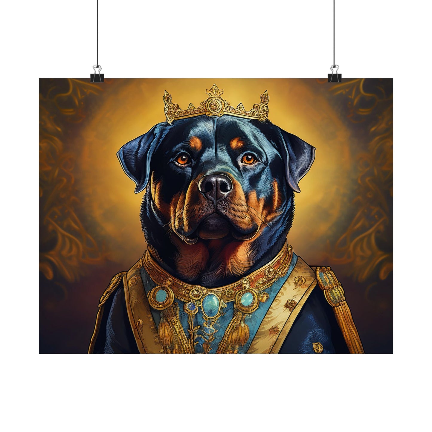 Rottweiler Renaissance Dog Portrait Art Print, Wall Decor Gift, Animal Lover Home Decor, Dog Wall Art