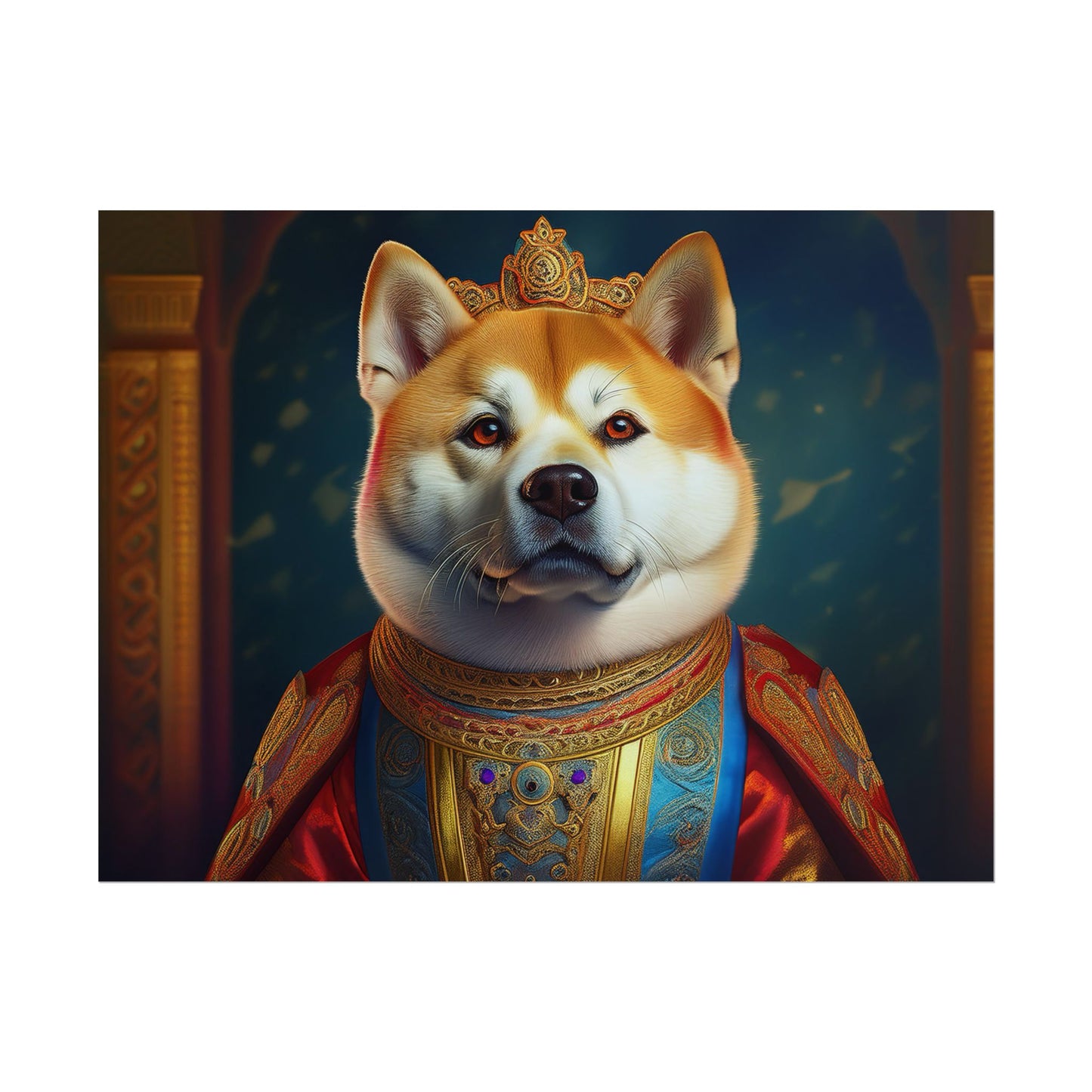 Shiba Dog Renaissance Portrait Print, Art Print, Wall Decor Gift, Animal Lover Home Decor, wall prints, wall art