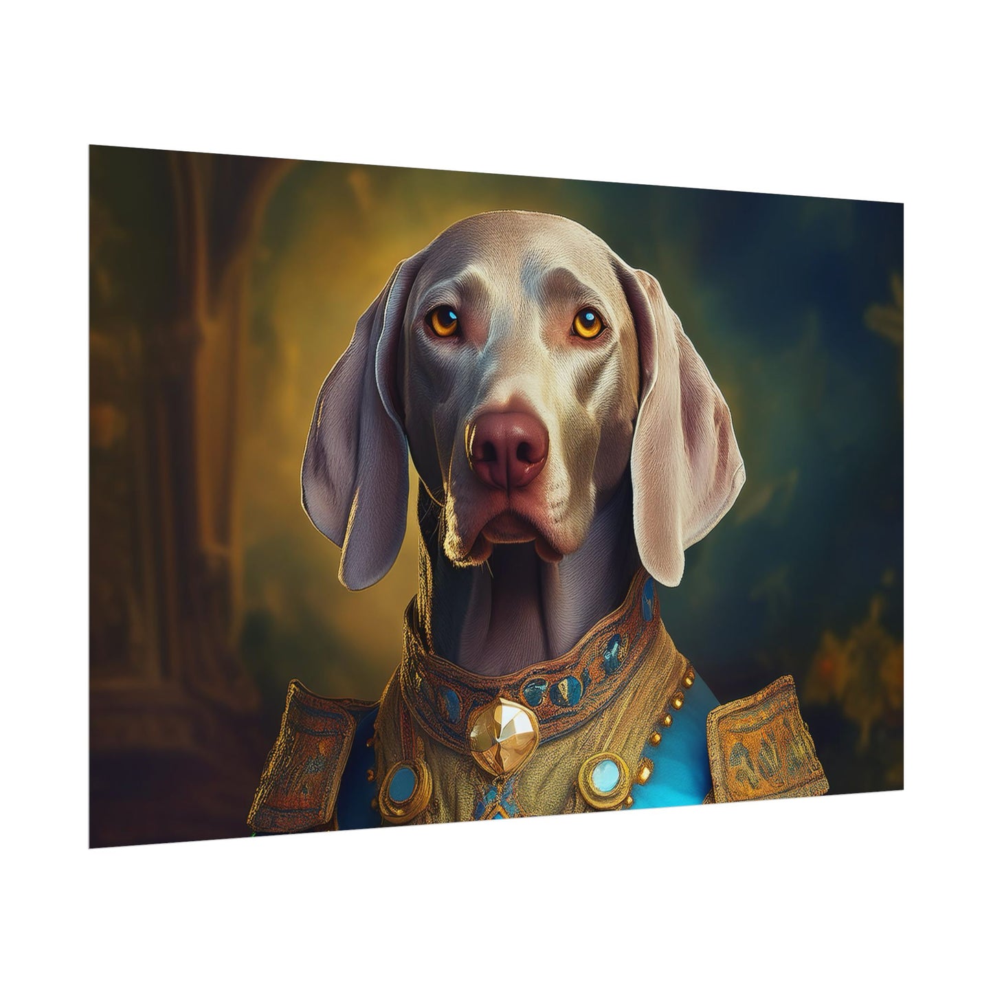 Weimaraner Renaissance Pet Portrait Print, wall print, wall art, Animal Lover Home Decor, Dog Wall Art