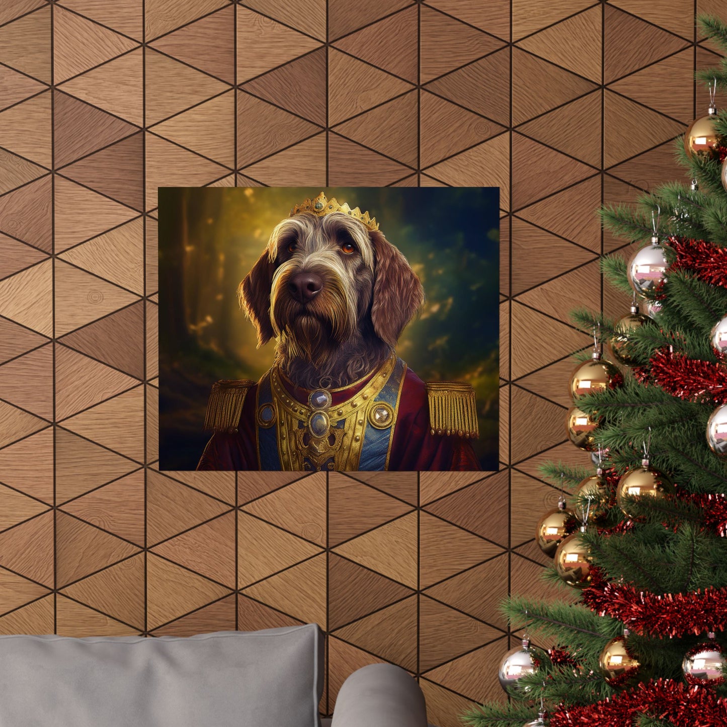 Wirehaired Pointing Griffon Renaissance Pet Portrait Print, Dog Lover Wall Art, Animal Artwork, Canine Decor, Dog Memorial Gift