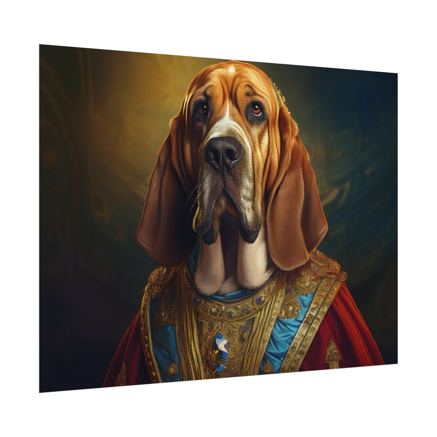 Bloodhound Renaissance Dog Portrait Art Print, Wall Decor Gift, Animal Lover Home Decor, Dog Wall Art
