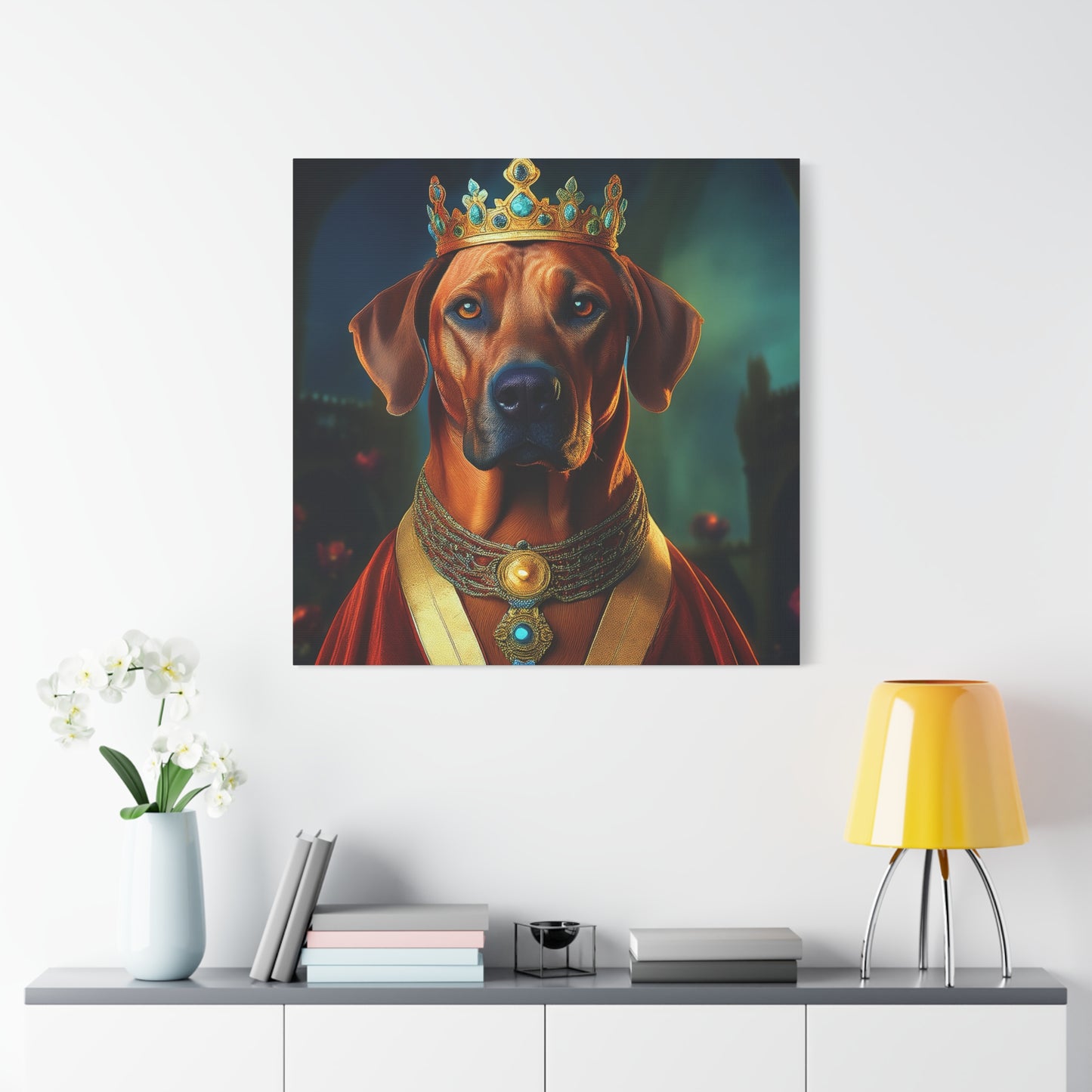 Rhodesian Ridgeback Renaissance Pet Portrait on Canvas, wall art, wall print, dog portrait, dog art
