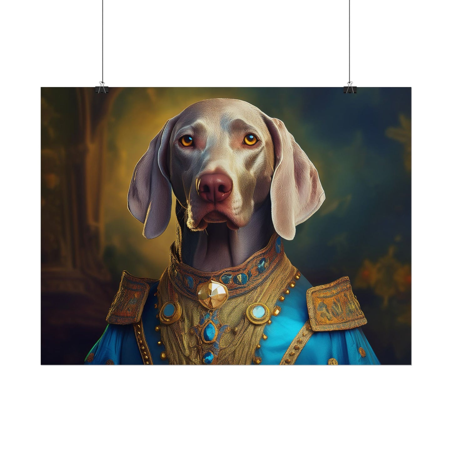 Weimaraner Renaissance Pet Portrait Print, wall print, wall art, Animal Lover Home Decor, Dog Wall Art