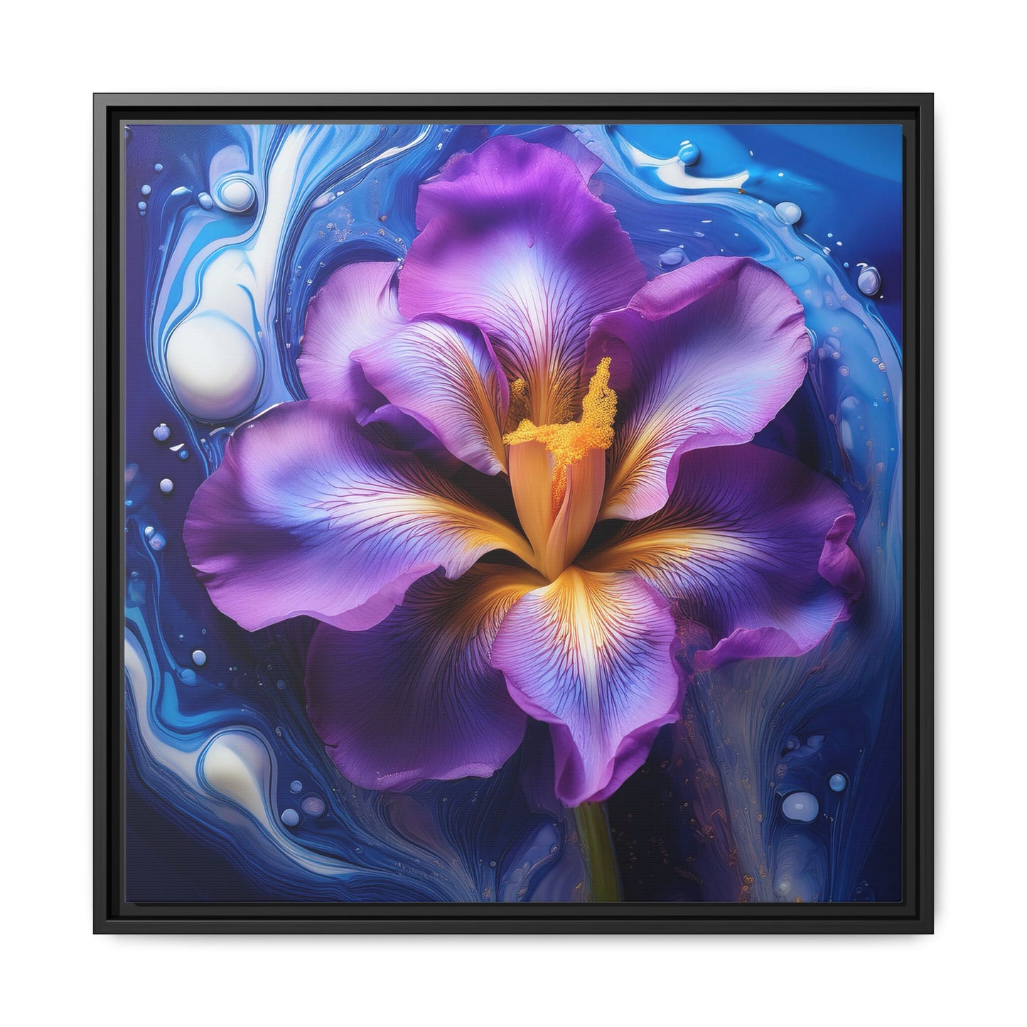 Abstract Iris - Style 2 - Floral Framed Canvas, Wall Print, wall art, botanical art