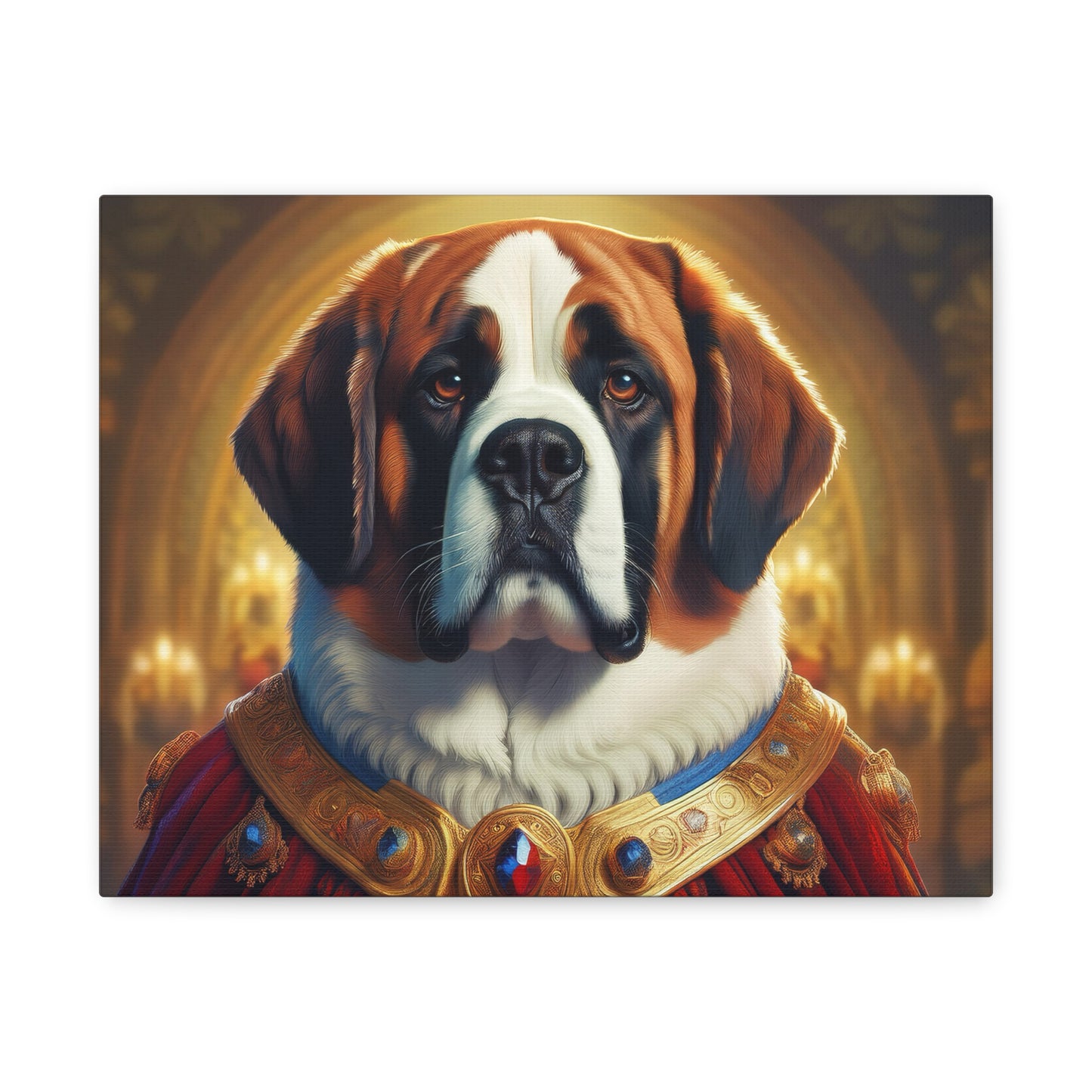 Regal Saint Bernard Renaissance Dog Portrait Canvas Art, Dog Lover Wall Décor, Pet Portrait, Home Decoration, Gift for Pet Owners, Animal Art