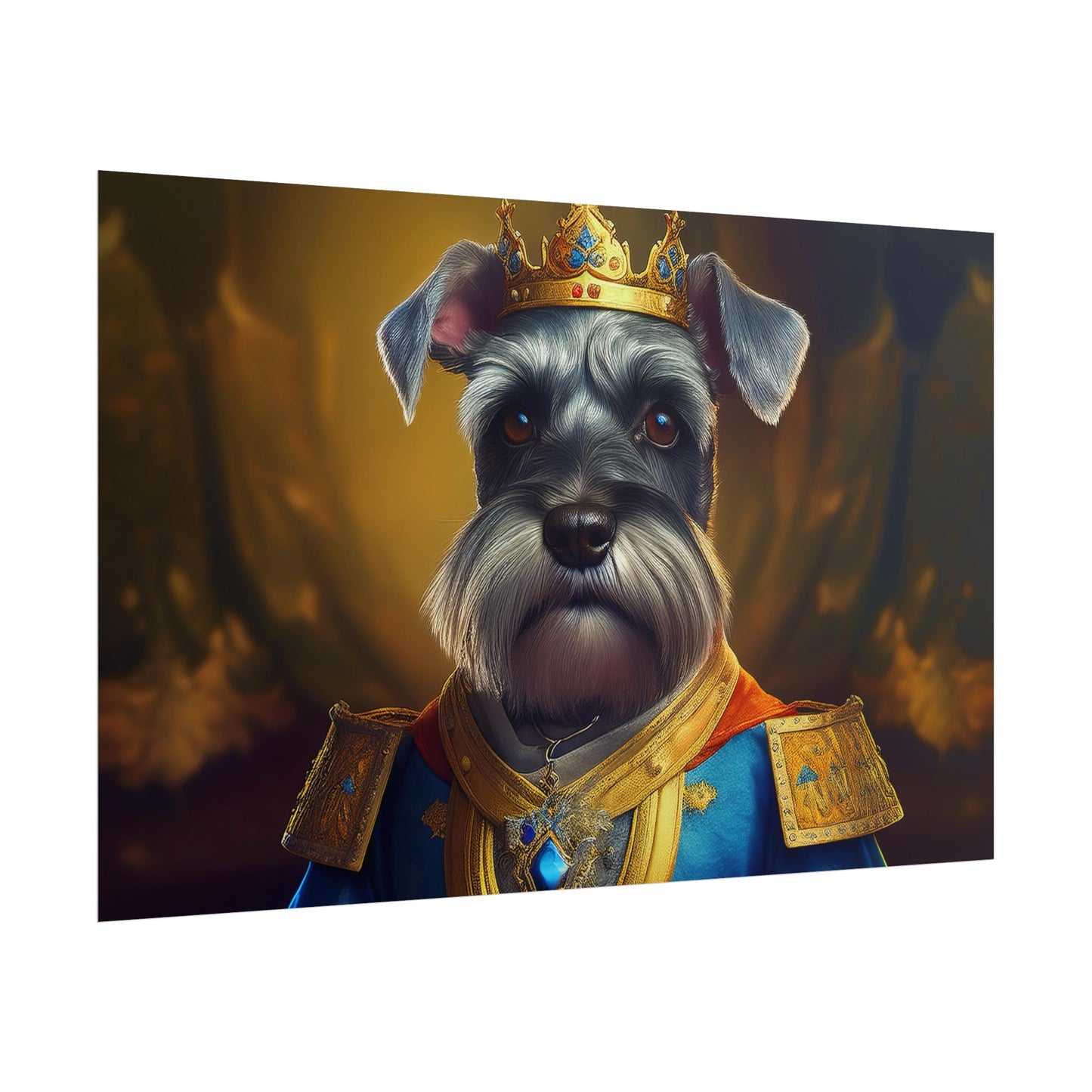 Miniature Schnauzer Dog Renaissance Pet Portrait Art Print | Wall Art | Wall Print