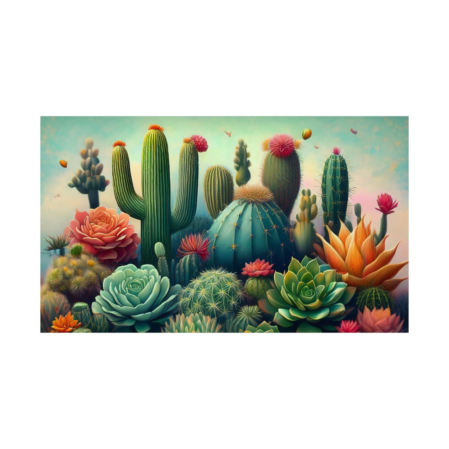 Abstract Cacti and Succulent Desert Garden Color Print | Wall Art | Wall Print