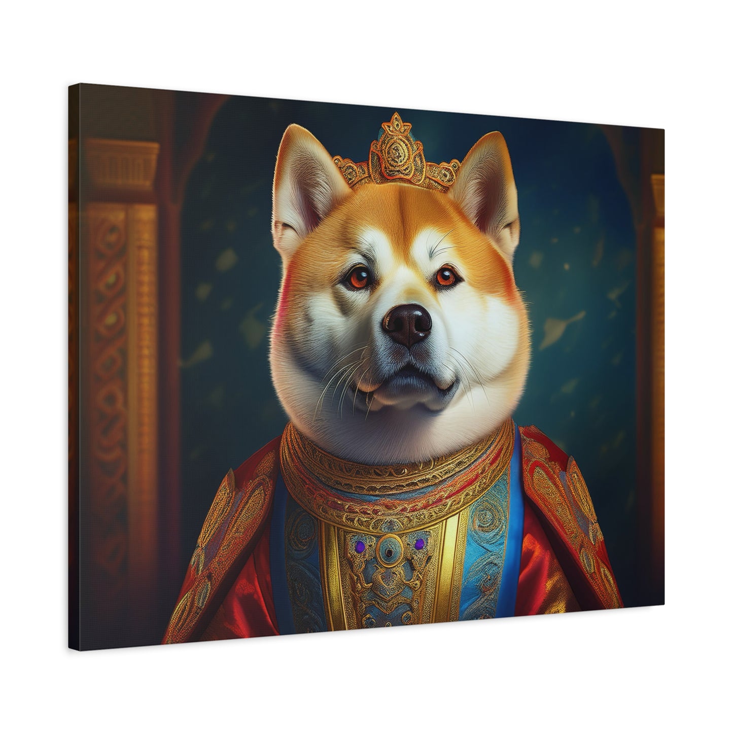 Shiba Renaissance Pet Portrait on Canvas, wall art, wall print, dog portrait, dog art