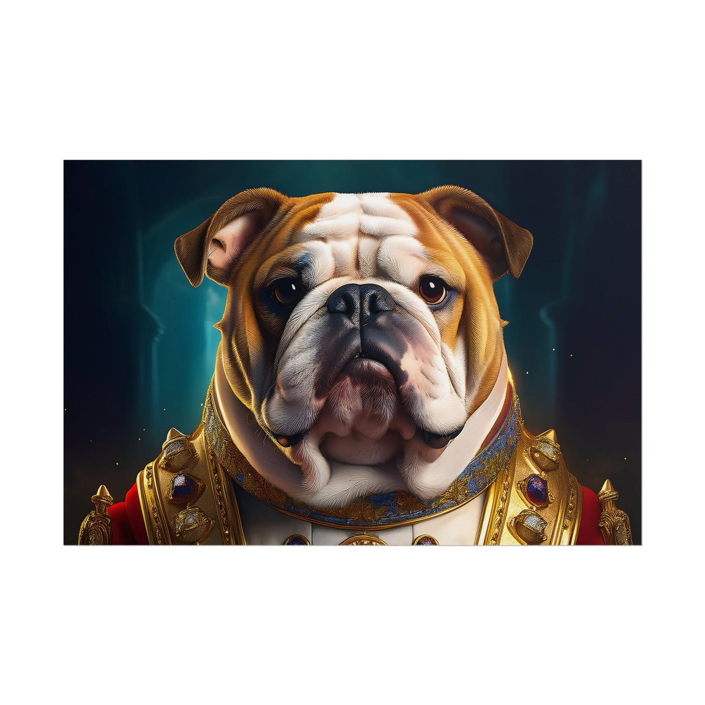 English Bulldog Renaissance Dog Pet Portrait Print | Wall Art | Wall Print