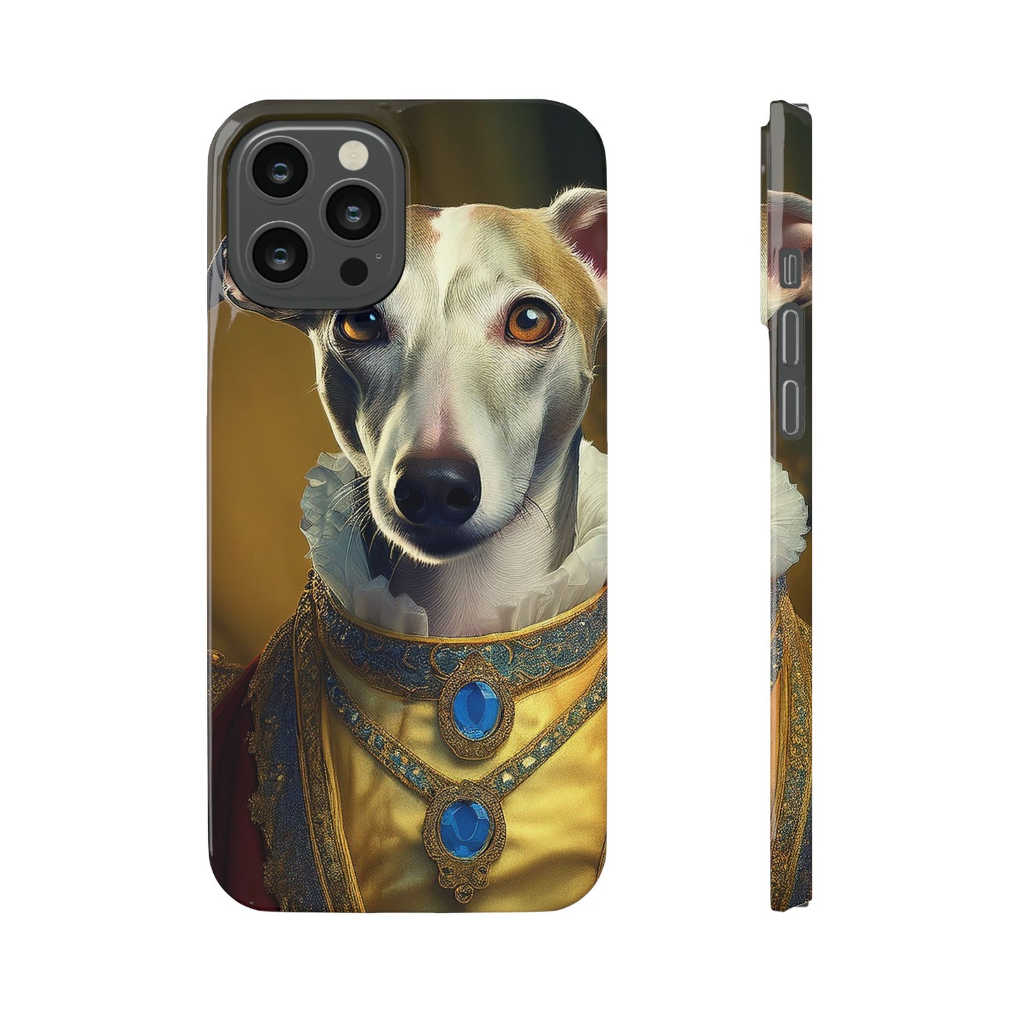 Whippet Renaissance Dog Portrait Slim Phone Case