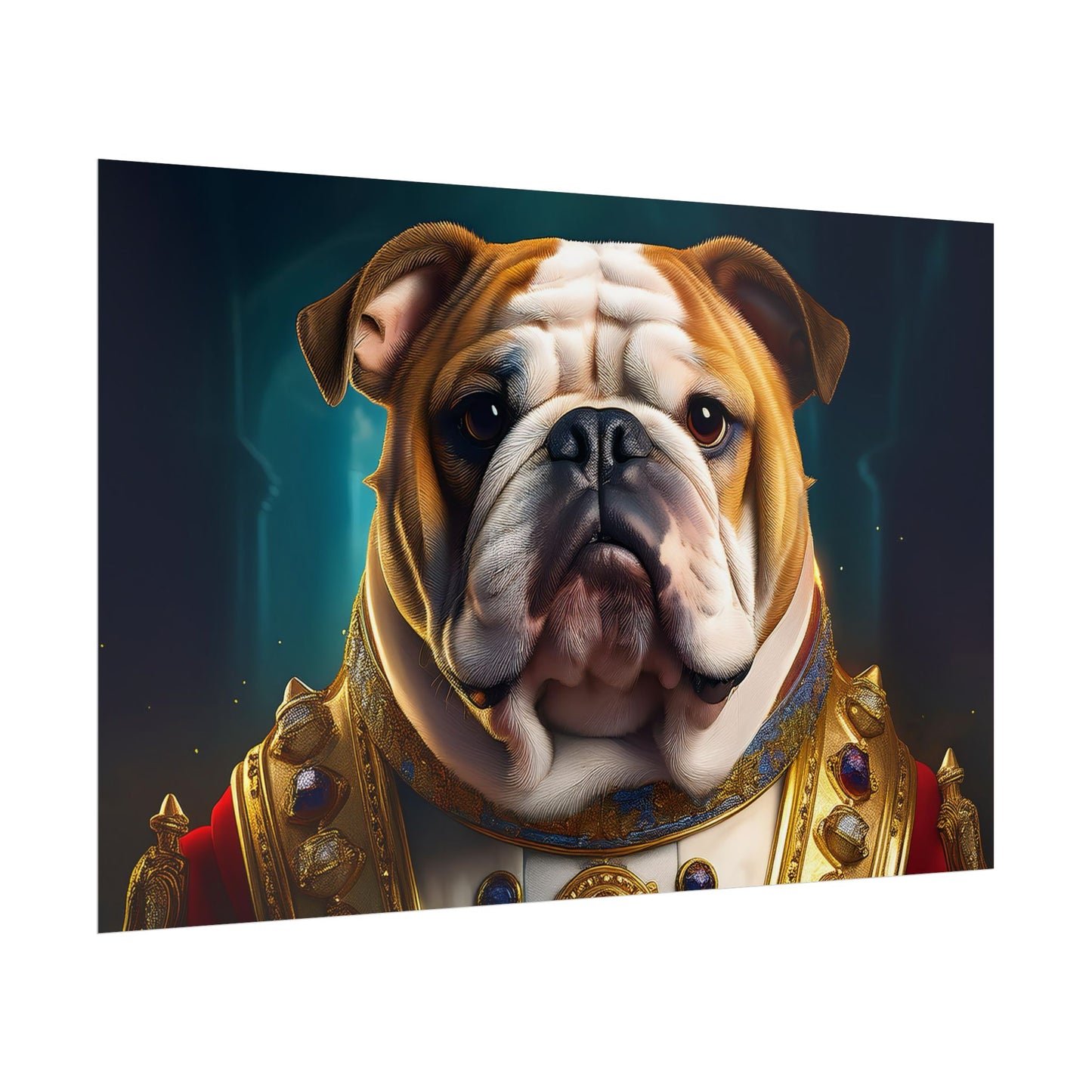 English Bulldog Renaissance Dog Pet Portrait Print | Wall Art | Wall Print