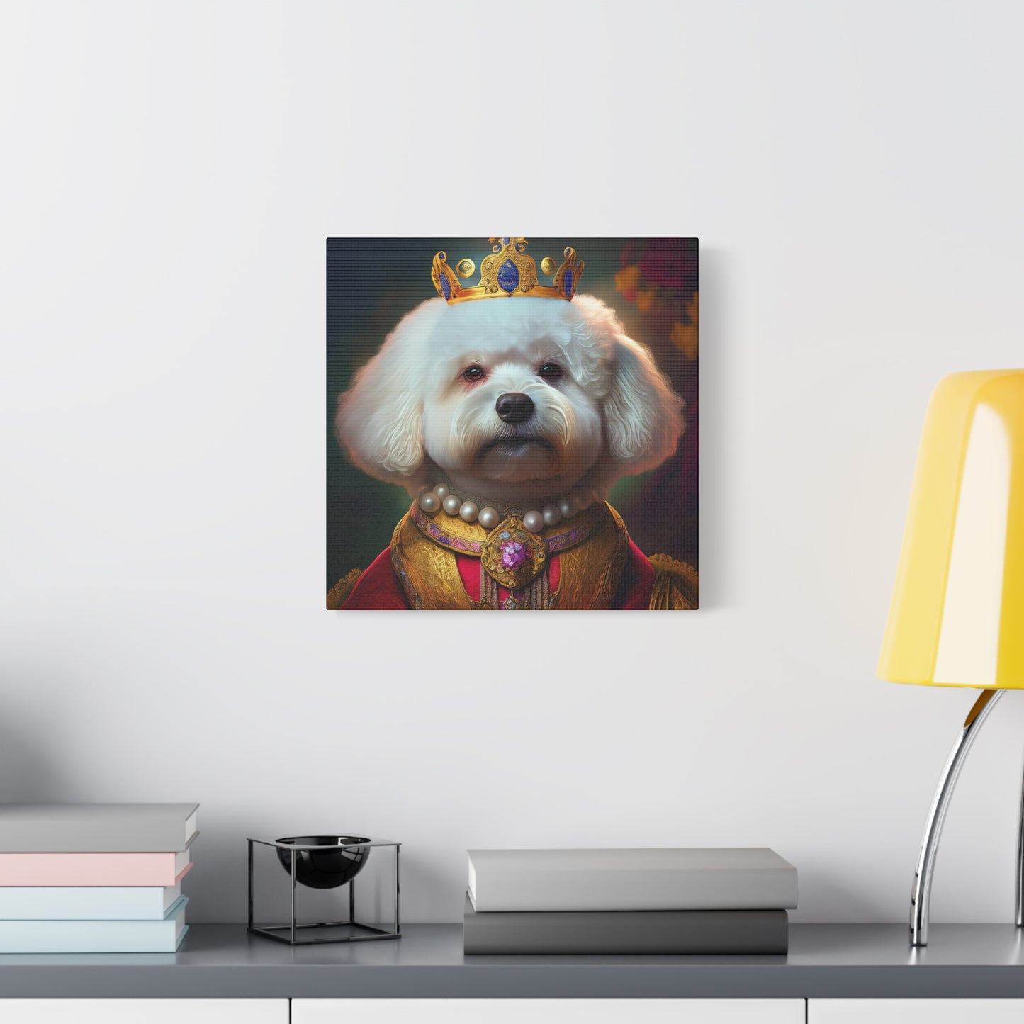 Bichon Frise Renaissance Pet Portrait on Canvas | Wall art | wall print | Dog Art