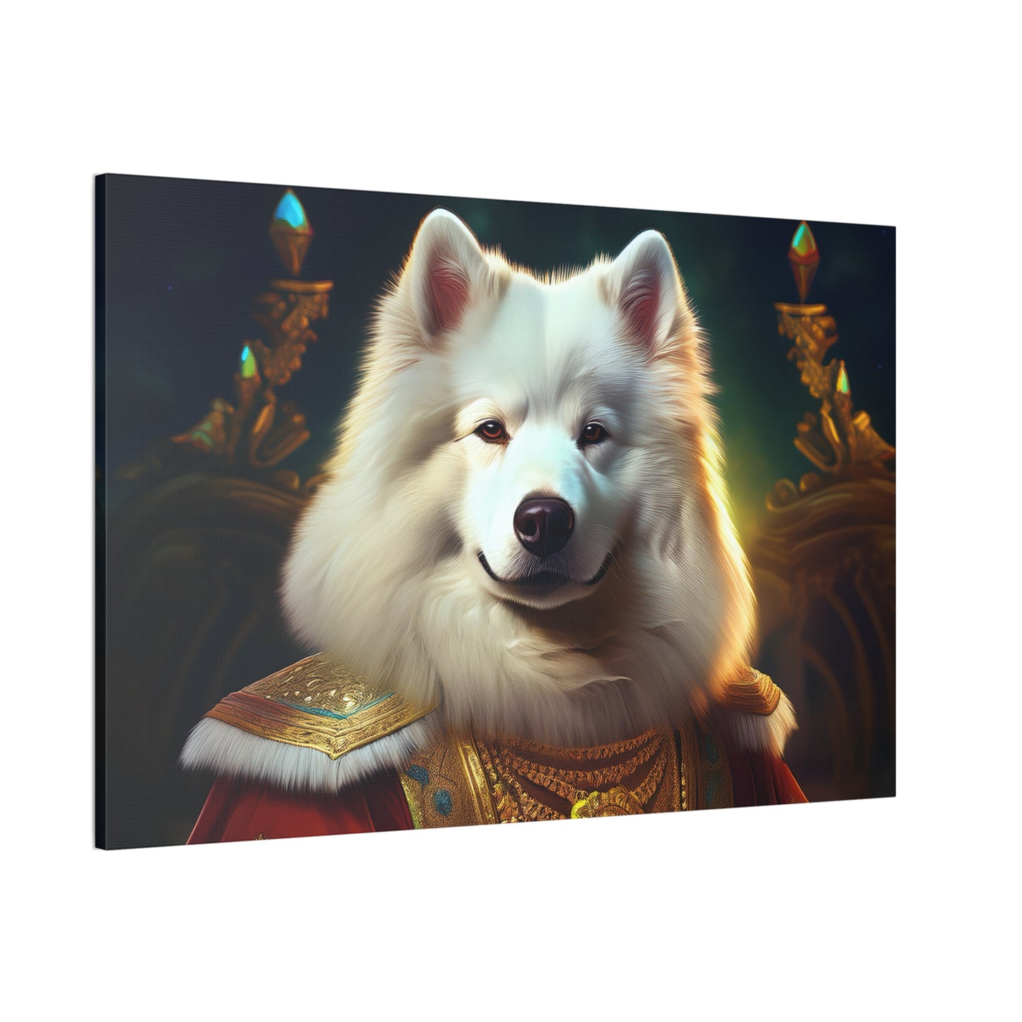 Regal Samoyed Canvas Art, Pet Wall Decor, Dog Portrait, Unique Home Decor, Animal Lover Gift, Noble Canine Wall Art