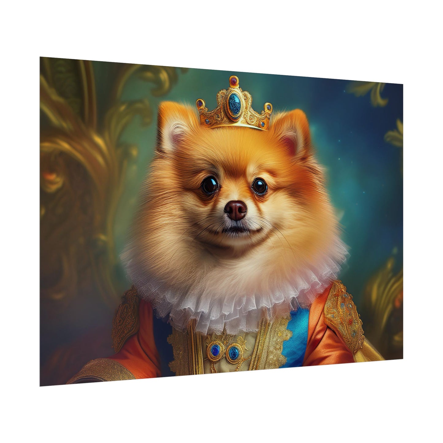 Pomeranian Renaissance Dog Portrait Art Print, Wall Decor Gift, Animal Lover Home Decor, Dog Wall Art