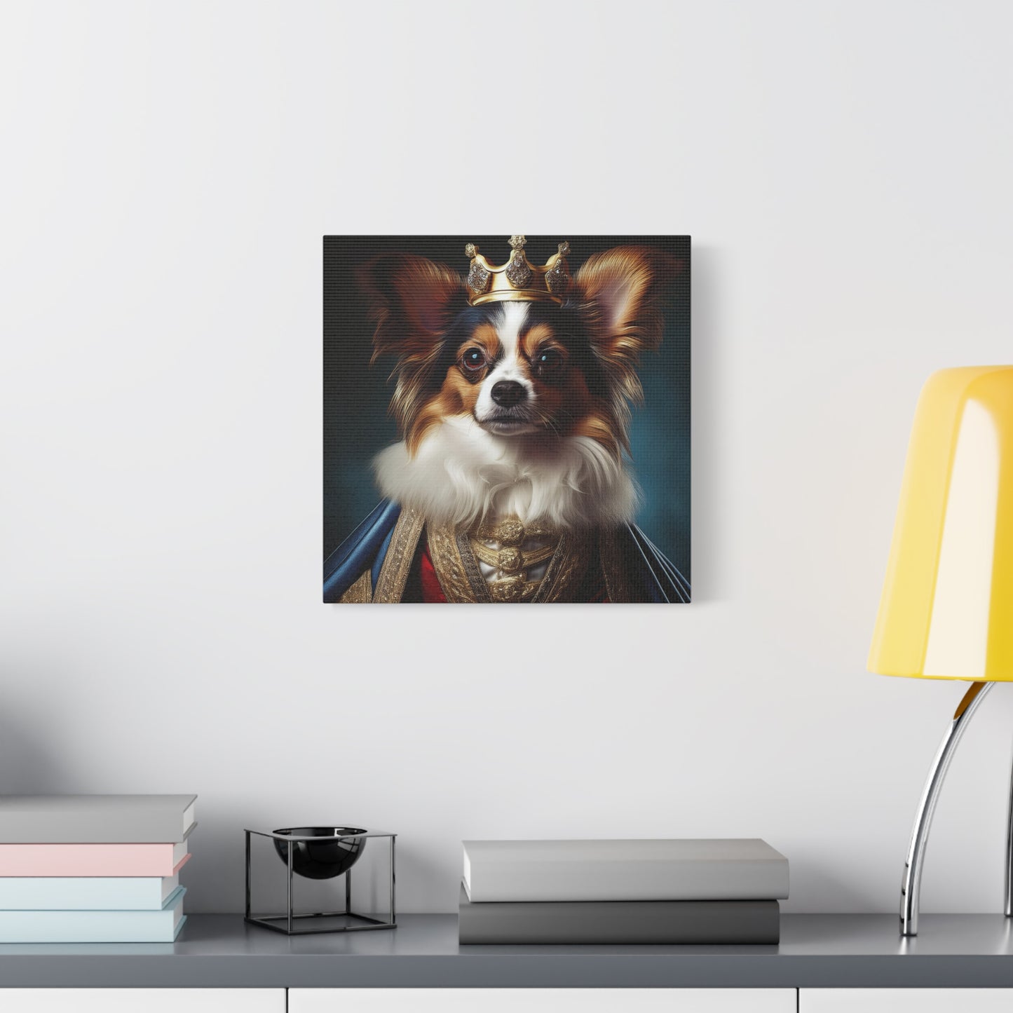 Papillon Pet Portrait Renaissance on Canvas, wall art, wall print, dog portrait, dog art